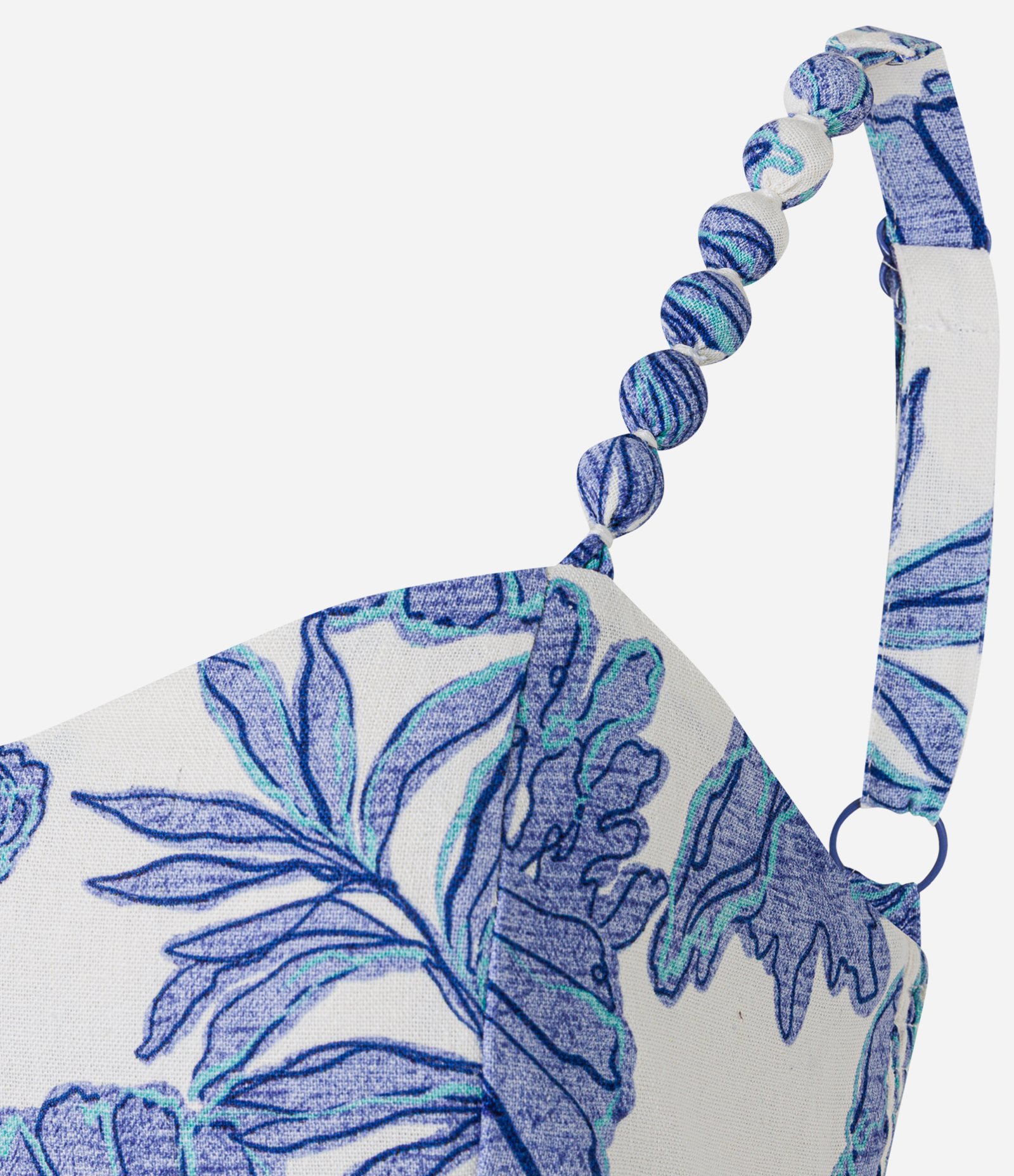 Vestido Reto Curto em Viscolinho com Estampa Marinha Azul/Branco 9