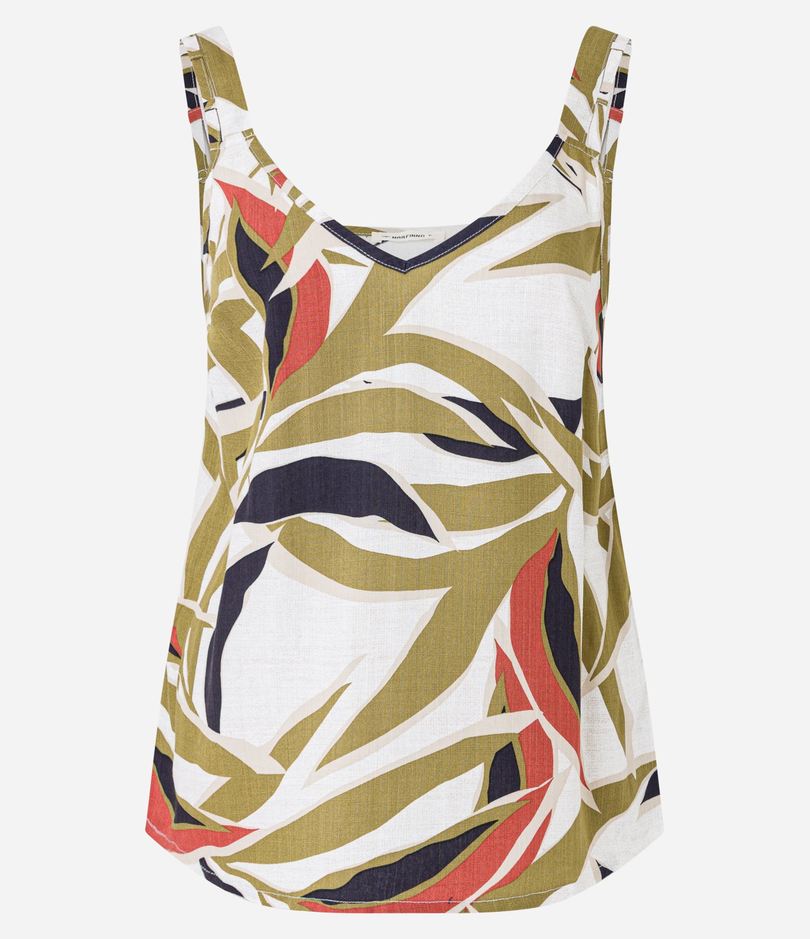 Blusa em Viscose com Decote U e Estampa Folhagem Multicores 5