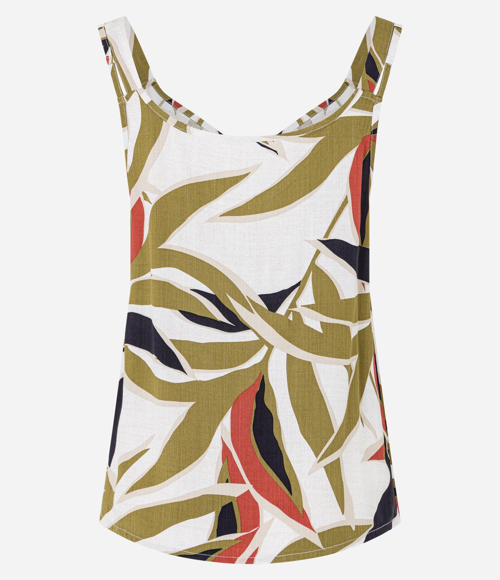 Blusa em Viscose com Decote U e Estampa Folhagem Multicores 6