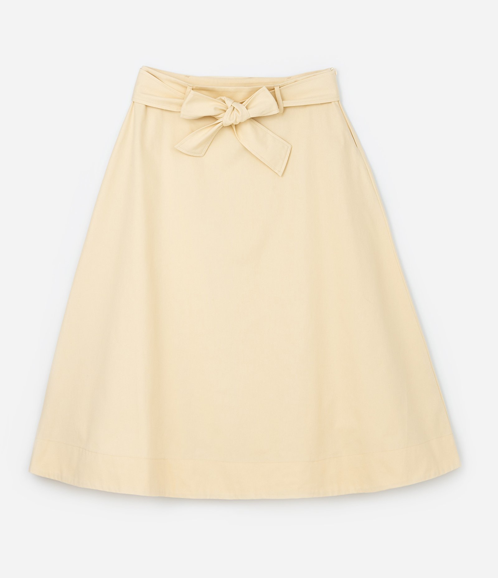 Saia Midi em Sarja com Cinto Faixa Curve & Plus Size Amarelo 5