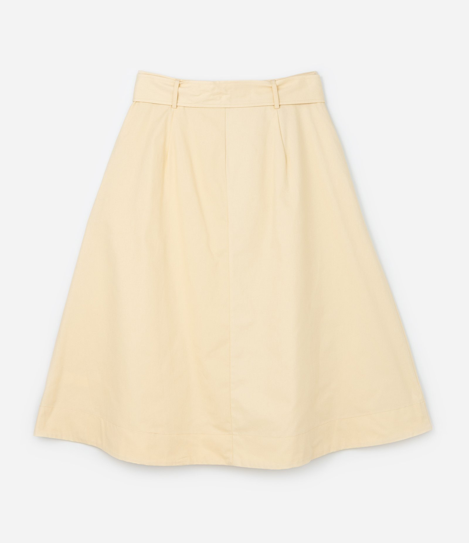 Saia Midi em Sarja com Cinto Faixa Curve & Plus Size Amarelo 6