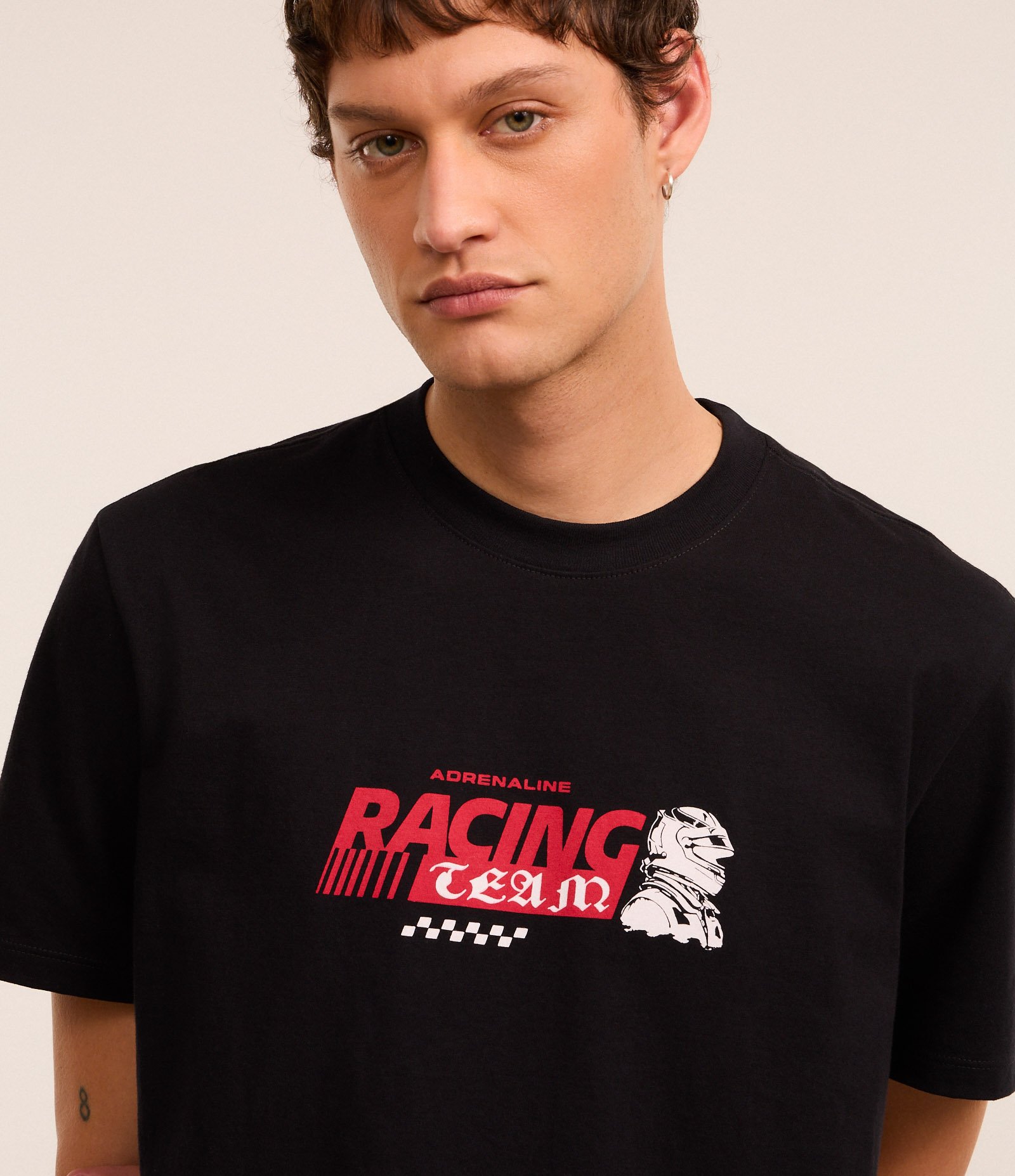Camiseta Comfort em Algodão com Estampa Automobilismo e Lettering 4