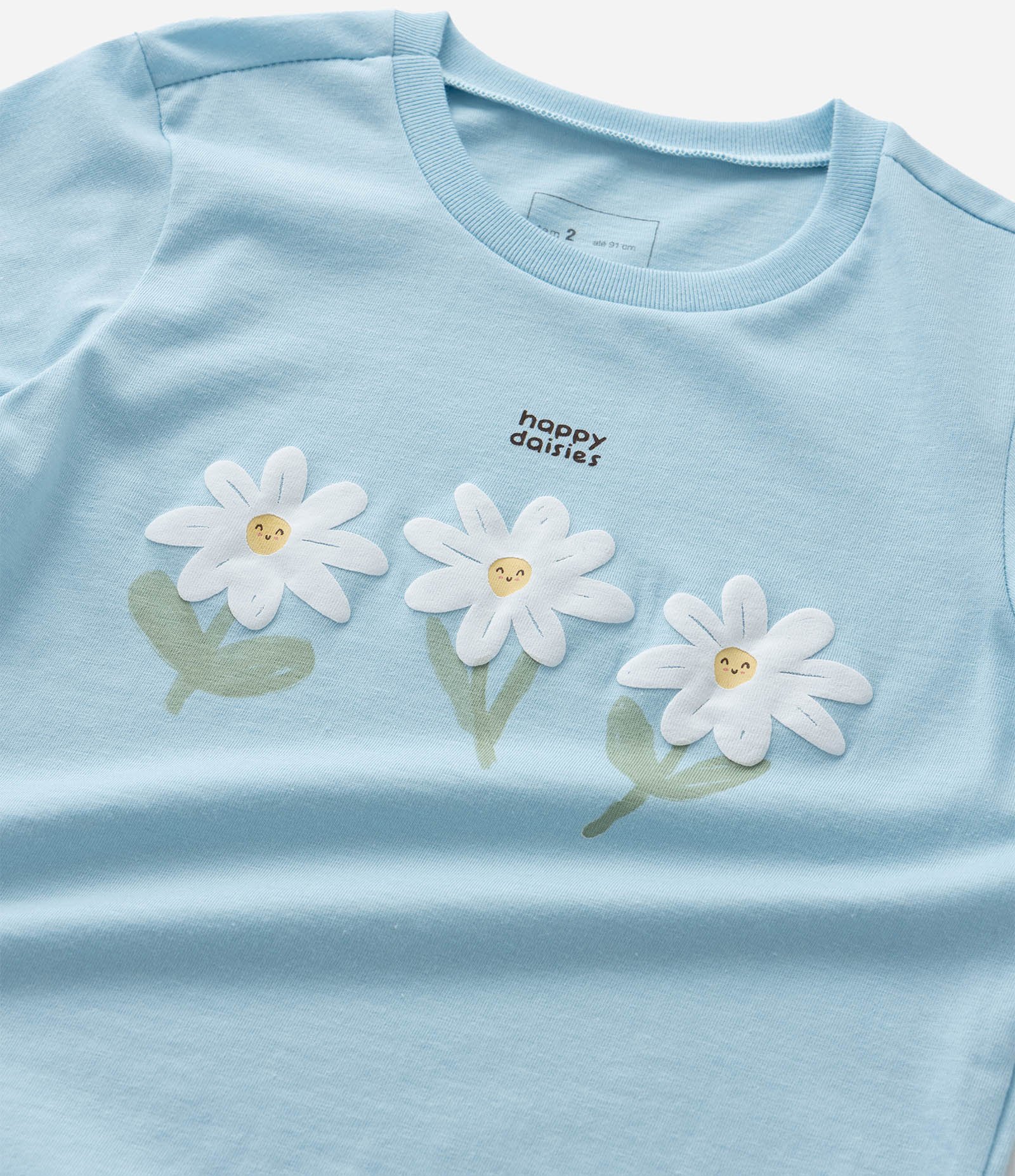 Blusa Infantil com Estampa de Margaridas - Tam 1 a 6 Anos Azul 5