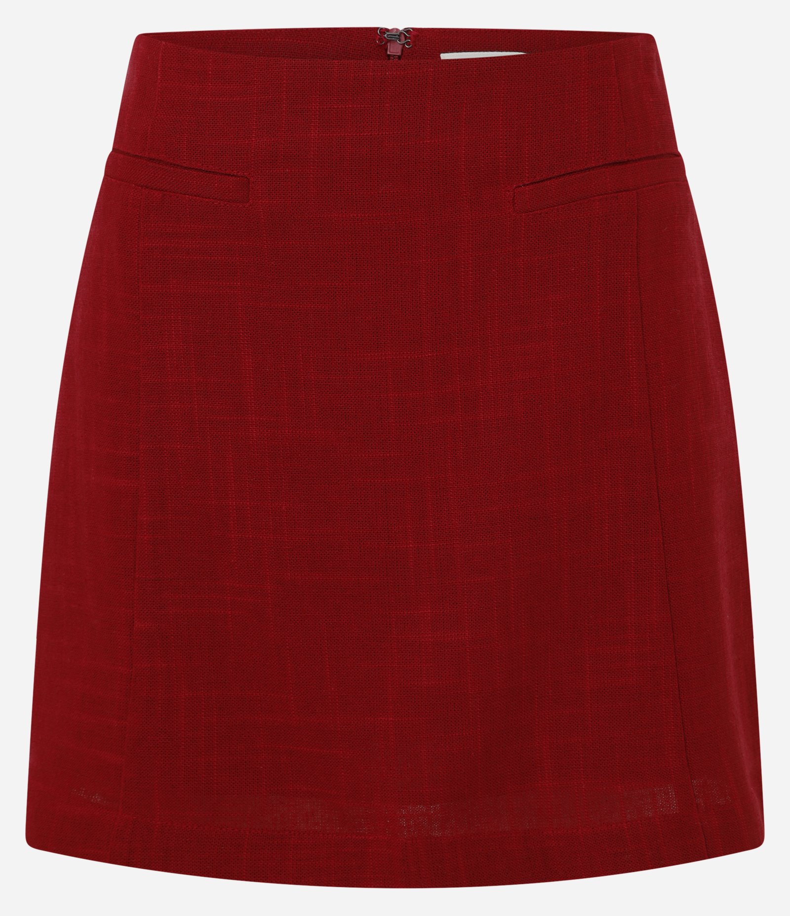 Saia em Viscolinho com Detalhe de Bolso Falso Vermelho 5