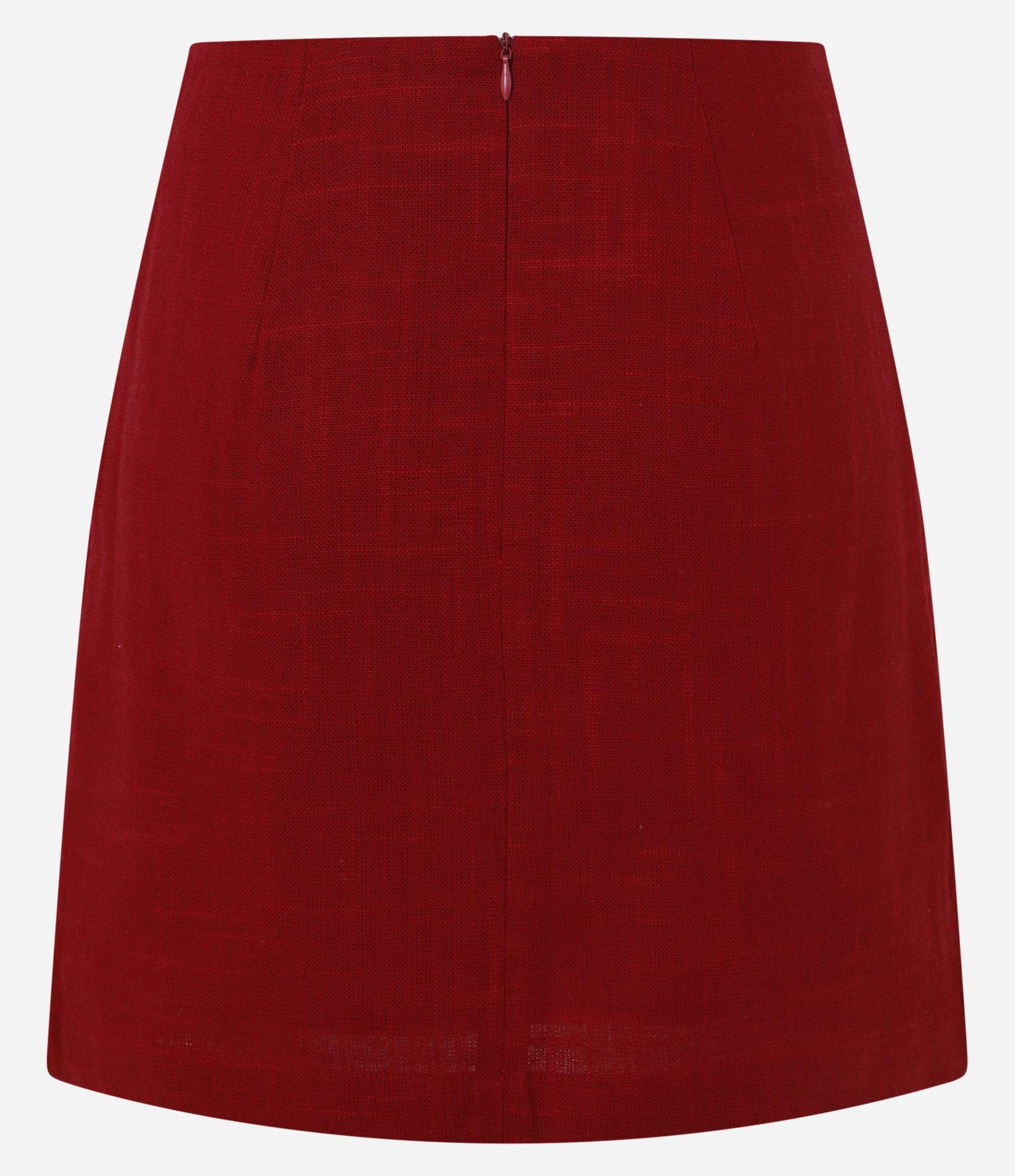 Saia em Viscolinho com Detalhe de Bolso Falso Vermelho 7