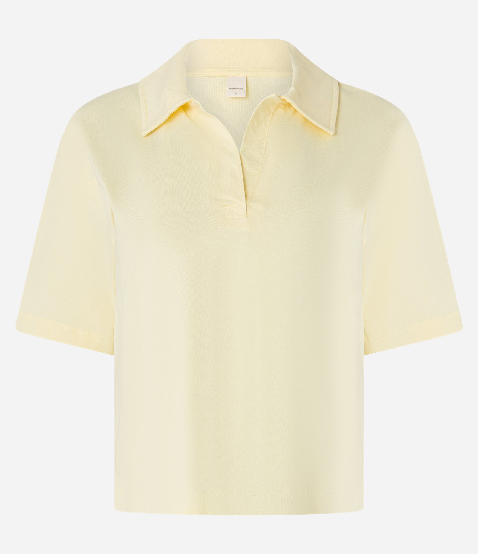 Blusa em Algodão com Gola Polo e Manga Curta Amarelo Pastel 5