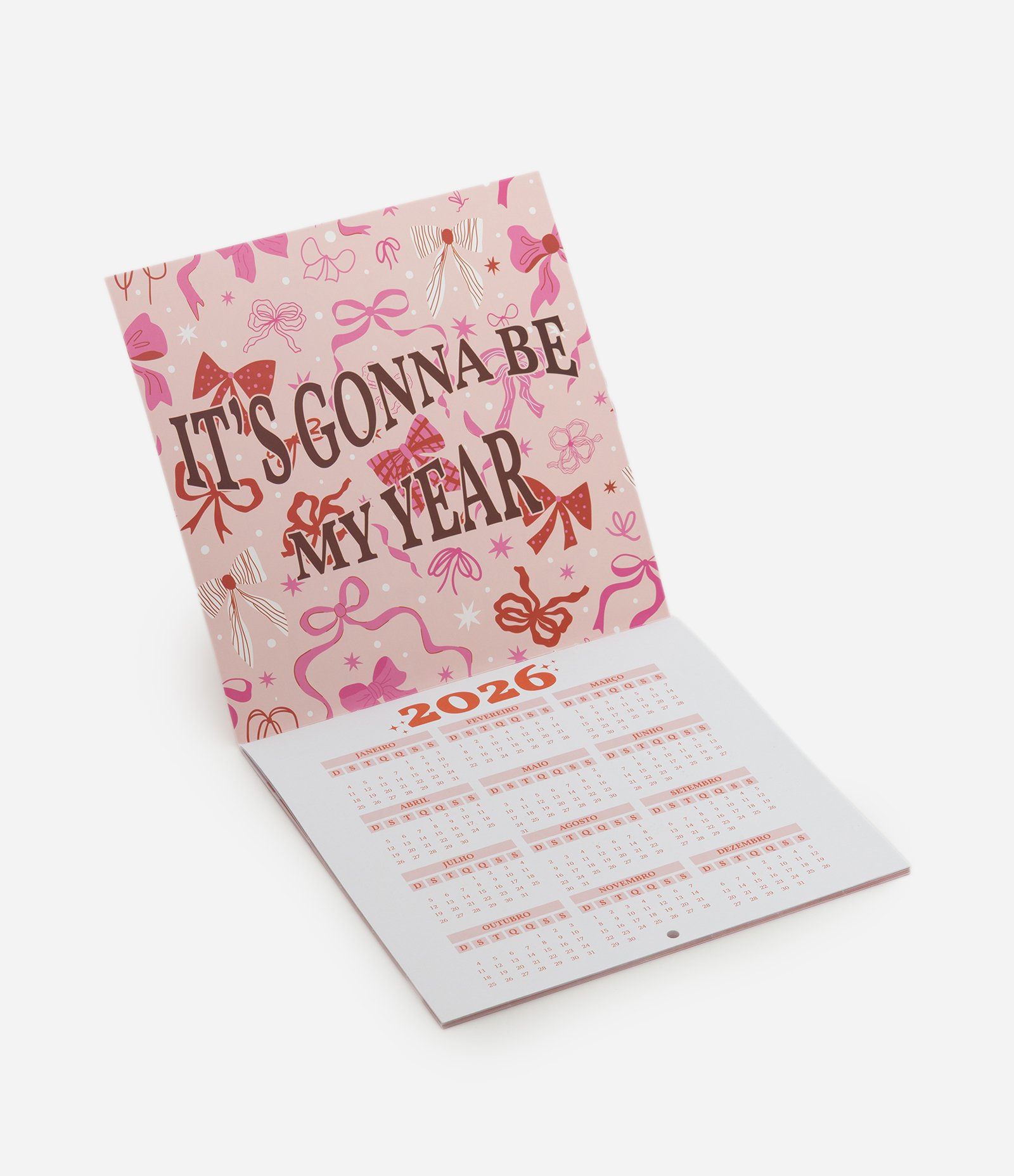 Calendário Divertido com Página de Realizações do Ano Rosa 4