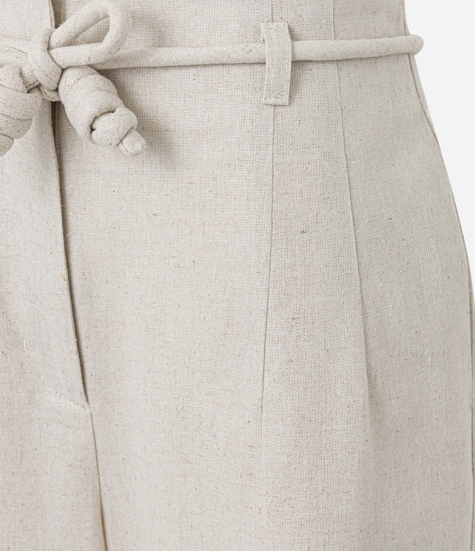 Calça Pantalona em Viscolinho com Cinto Corda Bege 8