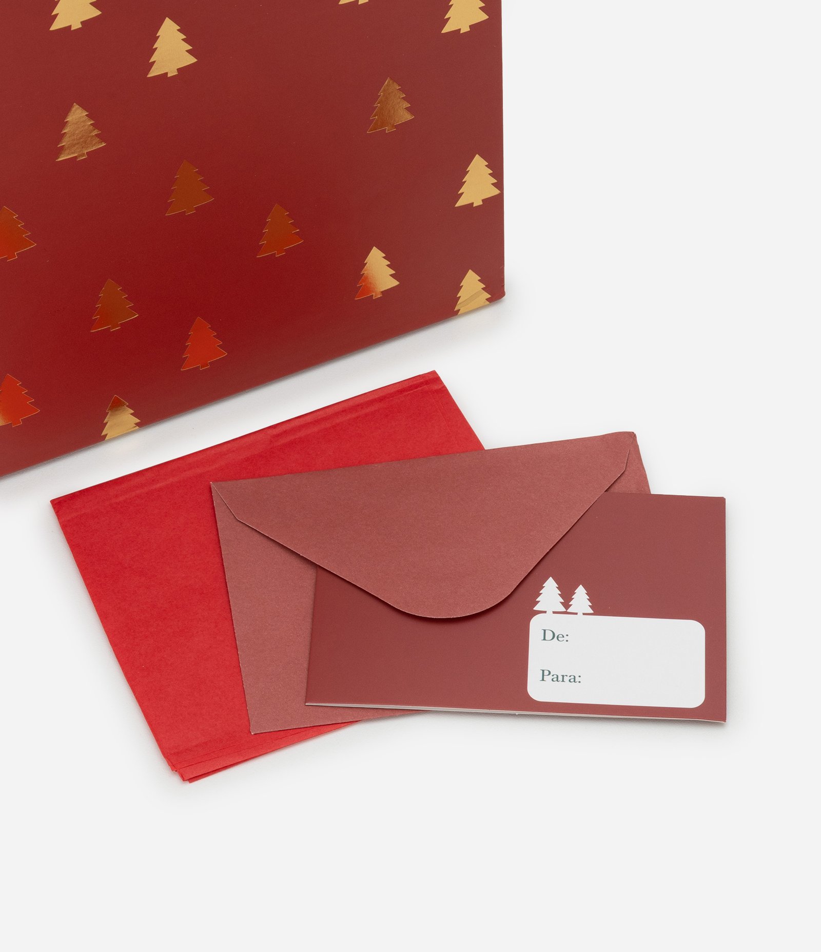 Embalagem de Presente Pequena com Mini Árvores de Natal em Foil Vermelho 4