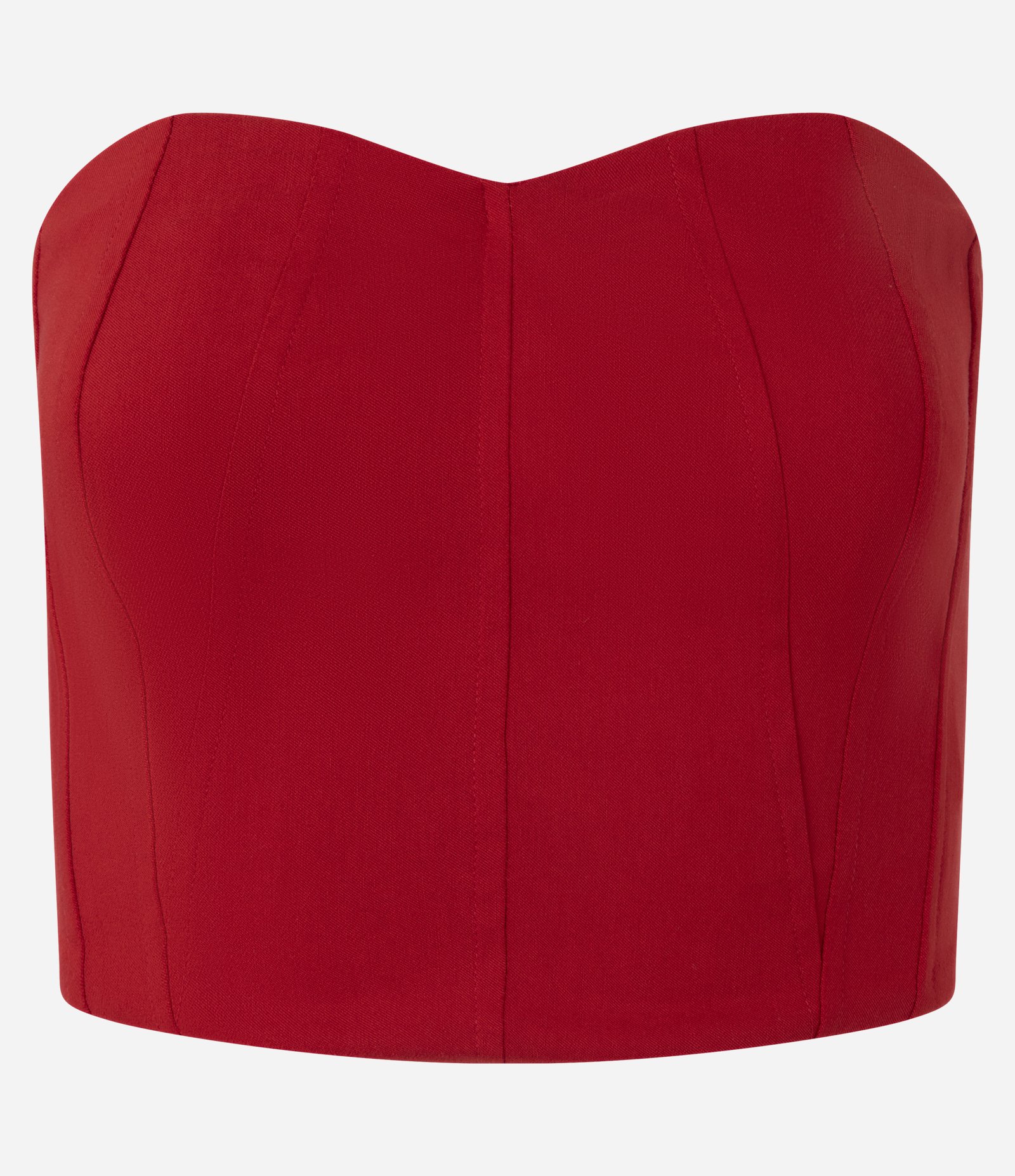 Blusa Cropped em Bengaline com decote Coração Vermelho 4