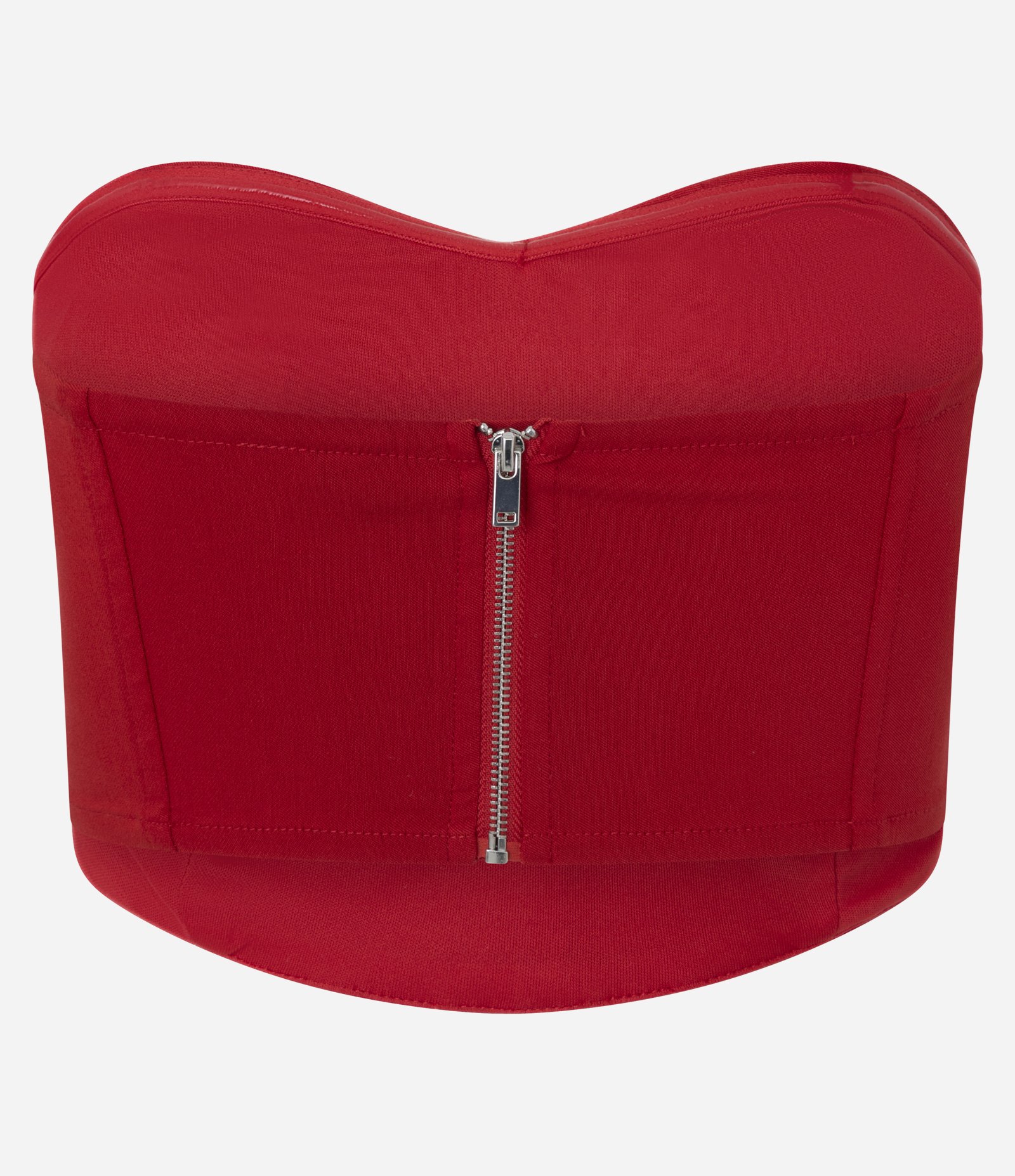 Blusa Cropped em Bengaline com decote Coração Vermelho 5