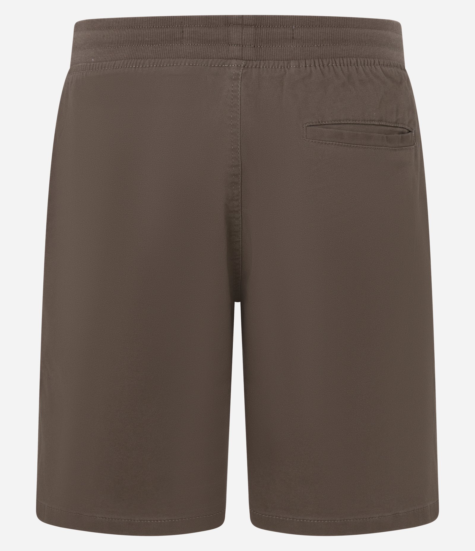 Bermuda Regular Slim em Sarja com Cós Elástico e Bolsos Marrom Médio 2