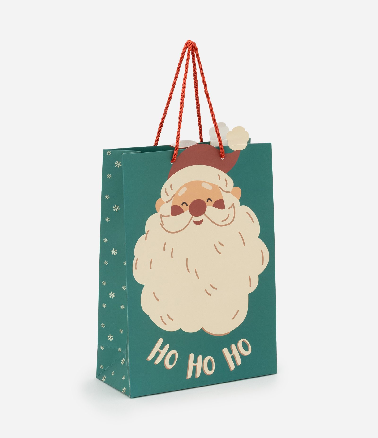 Embalagem de Presente Pequena com Estampa Papai Noel Verde 1