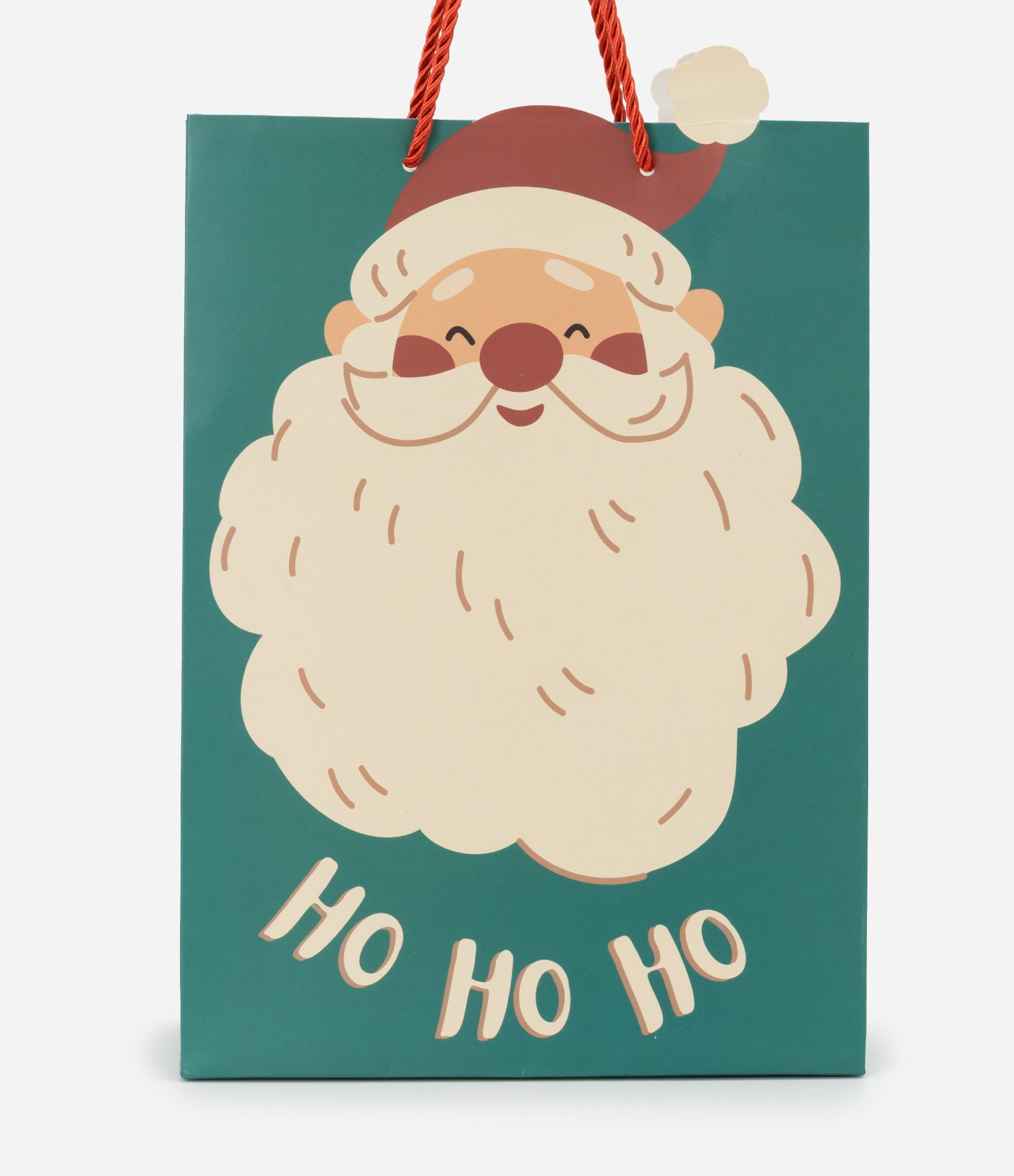 Embalagem de Presente Pequena com Estampa Papai Noel Verde 2