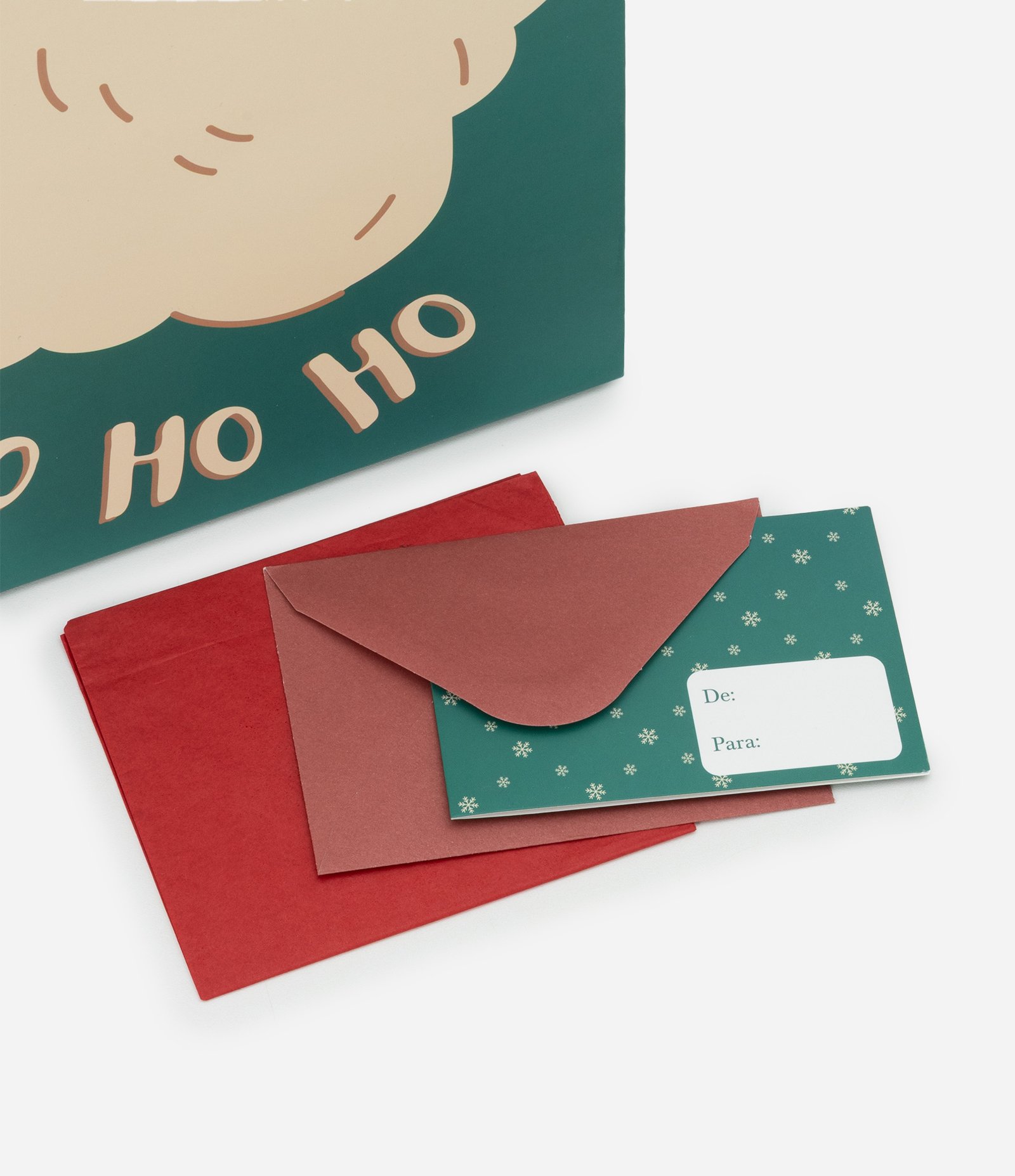 Embalagem de Presente Pequena com Estampa Papai Noel Verde 4