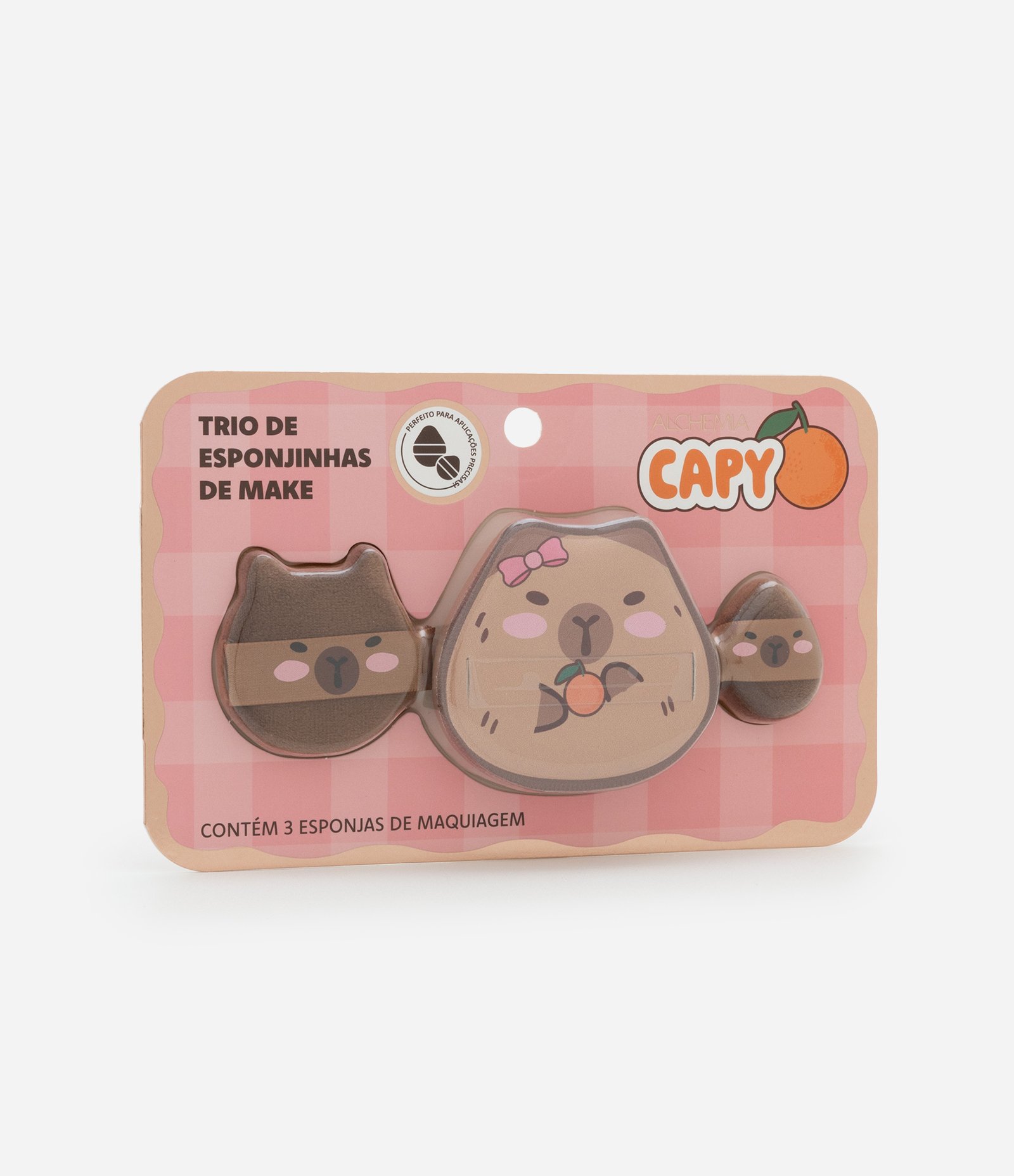 Trio de Esponjas de Maquiagem CAPY Alchemia Marrom 1