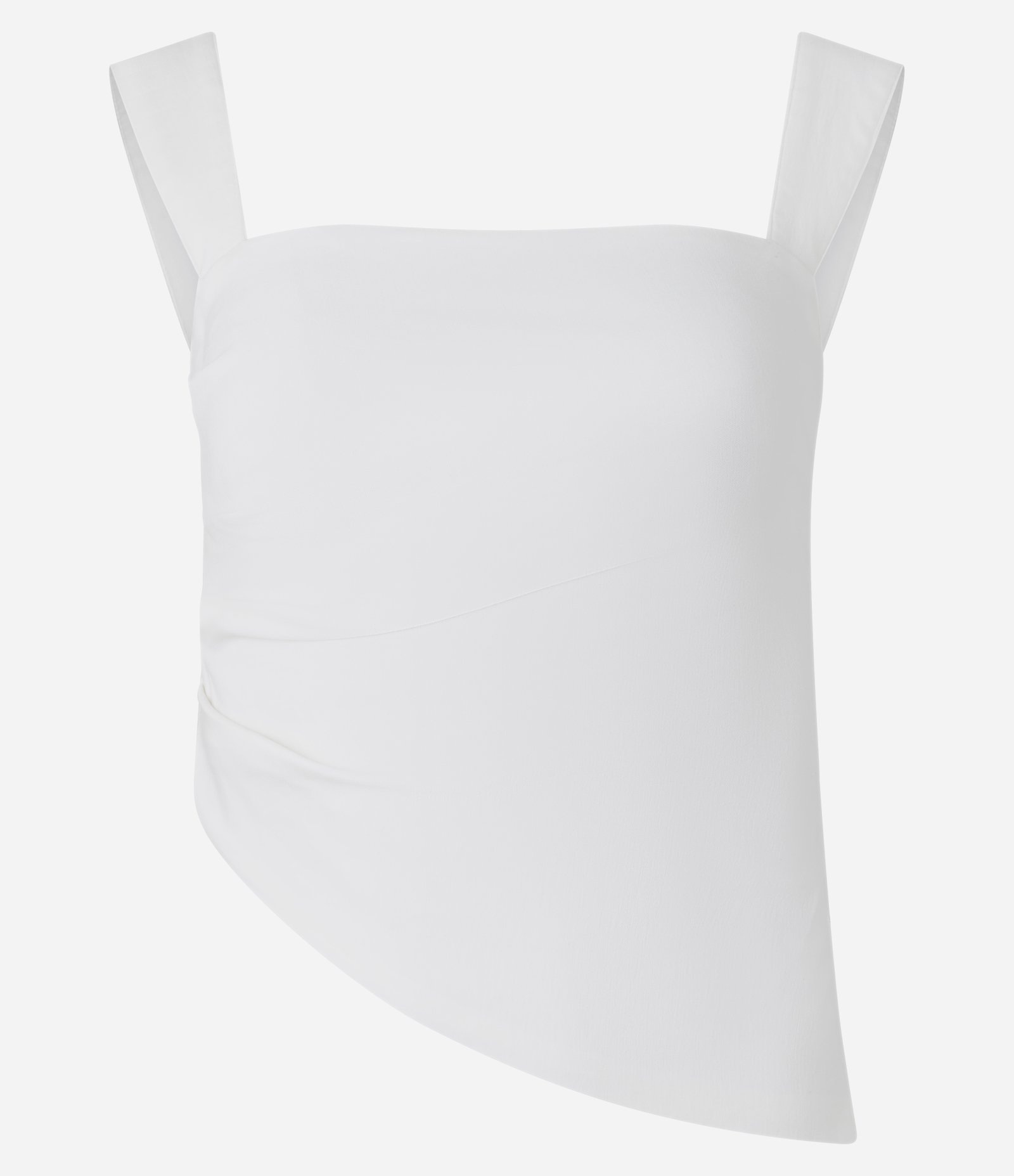 Blusa Alongada em Bengaline com Barra Assimétrica Branco 4