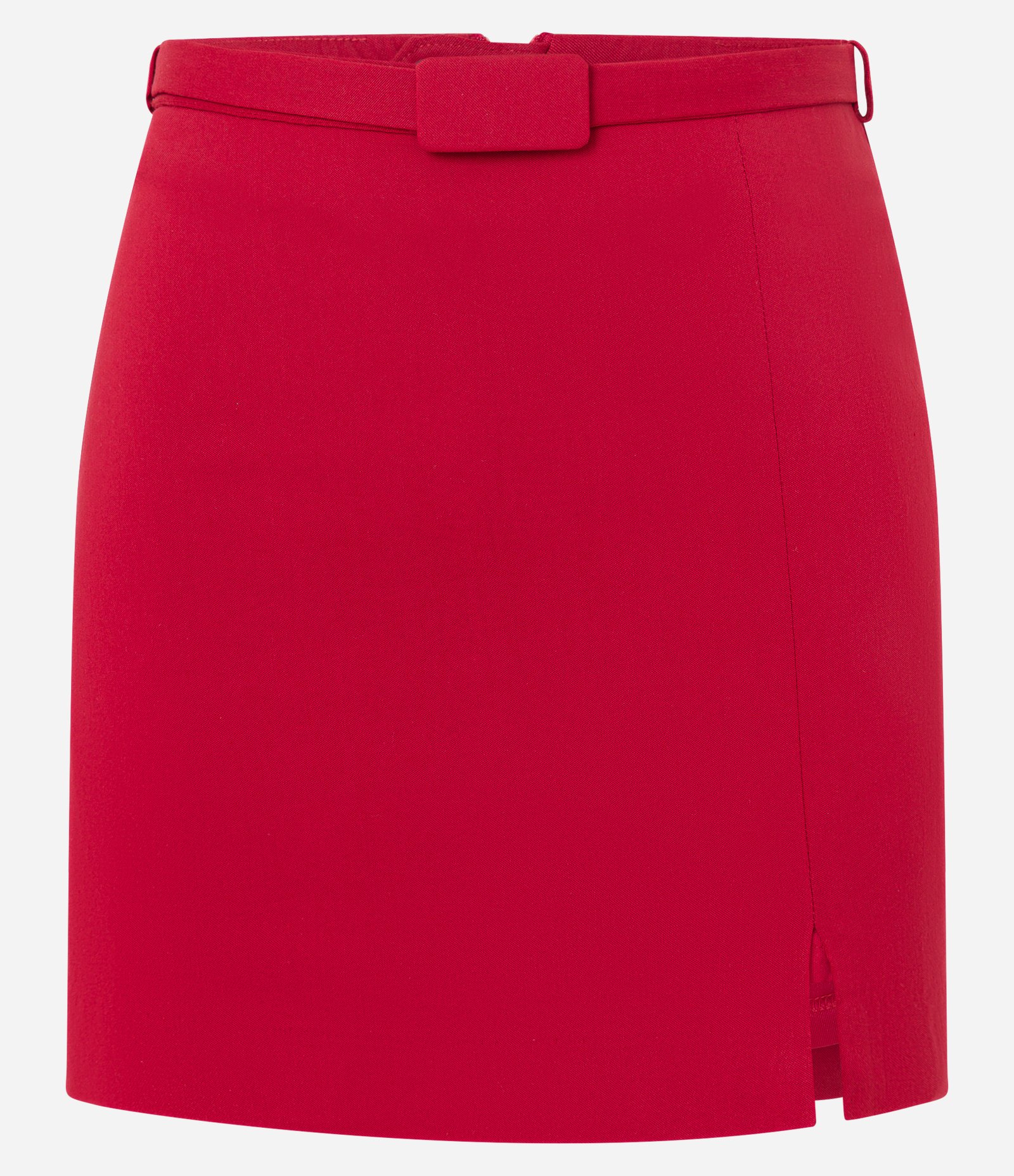 Short Saia em Bengaline com Cinto e Fenda Vermelho 8
