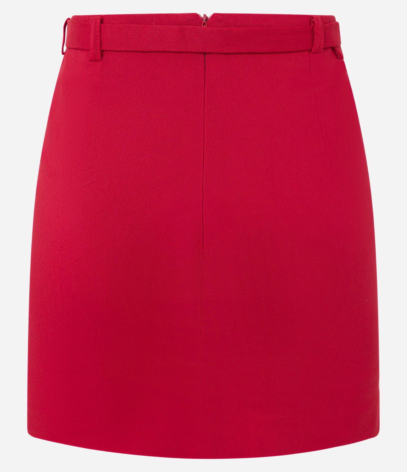 Short Saia em Bengaline com Cinto e Fenda Vermelho 10