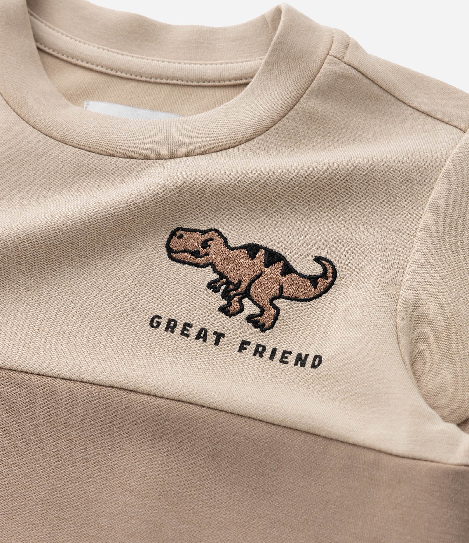 Blusao Infantil em Modal com Estampa Bloco de Cor e Bordado - Tam 1 a 6 Anos Preto/Marrom/Bege 5