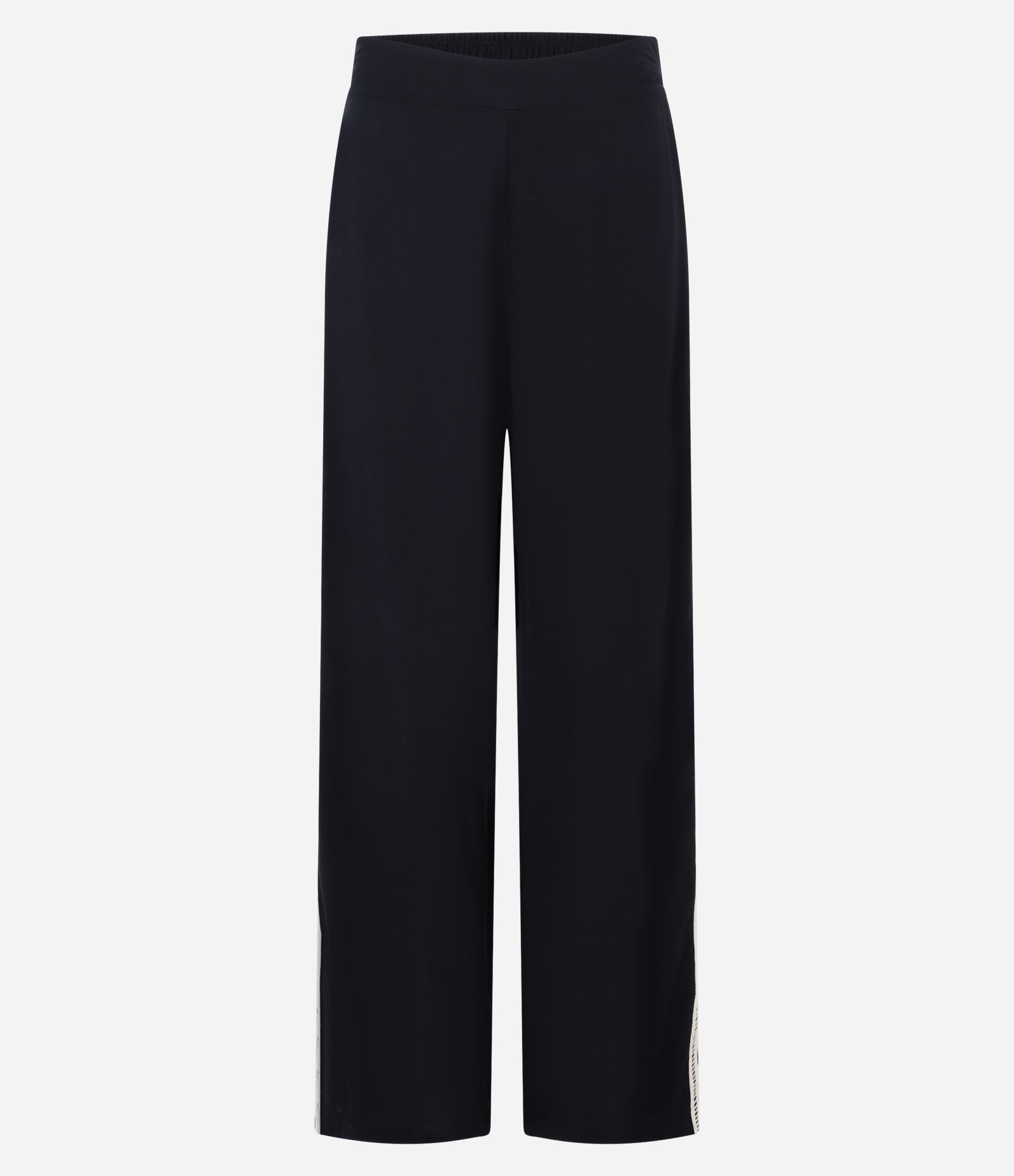 Calça Reta em Viscose com Detalhe Contrastante na Lateral Preto 5