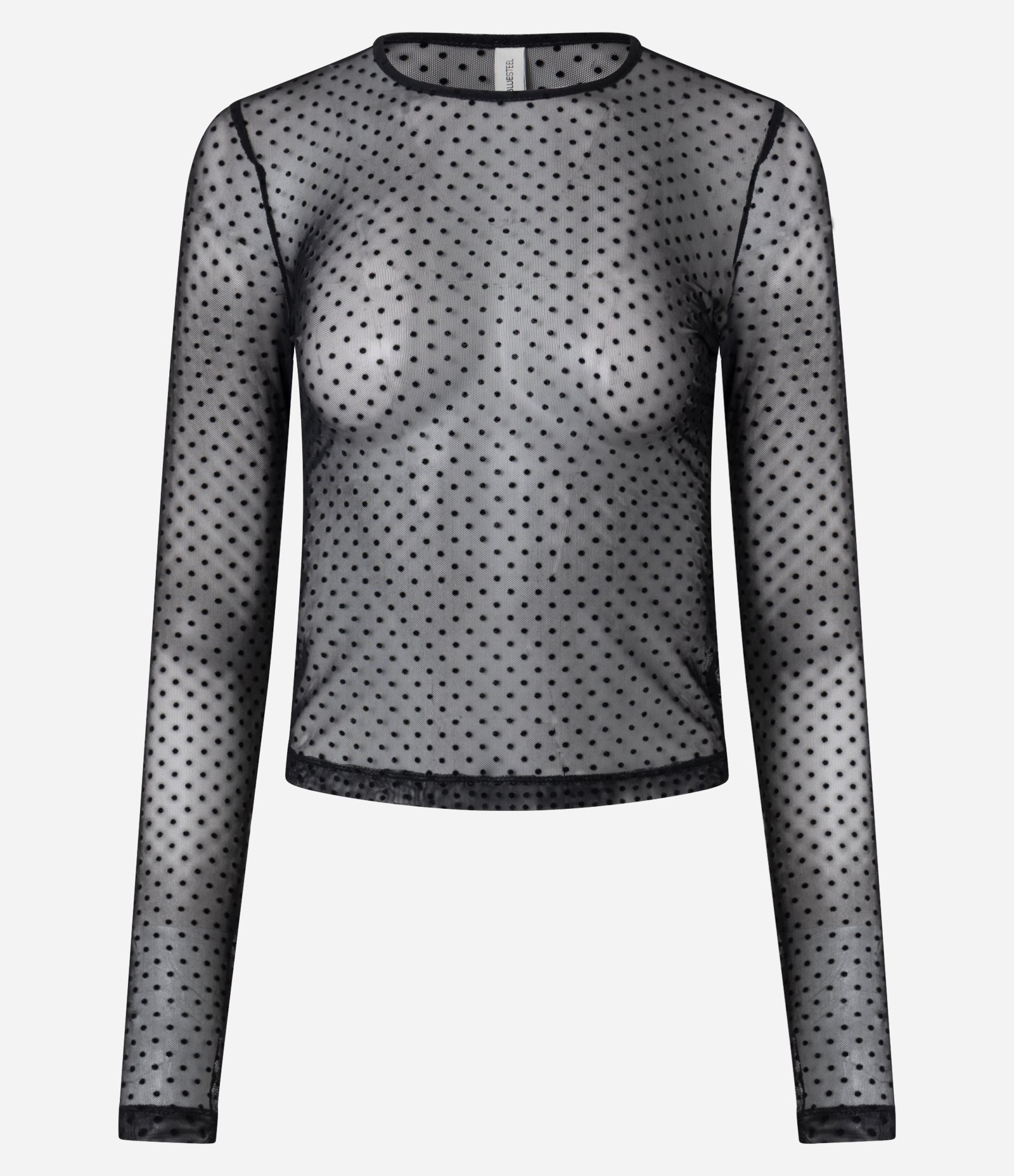 Blusa em Tule Transparente com Poás Preto 5