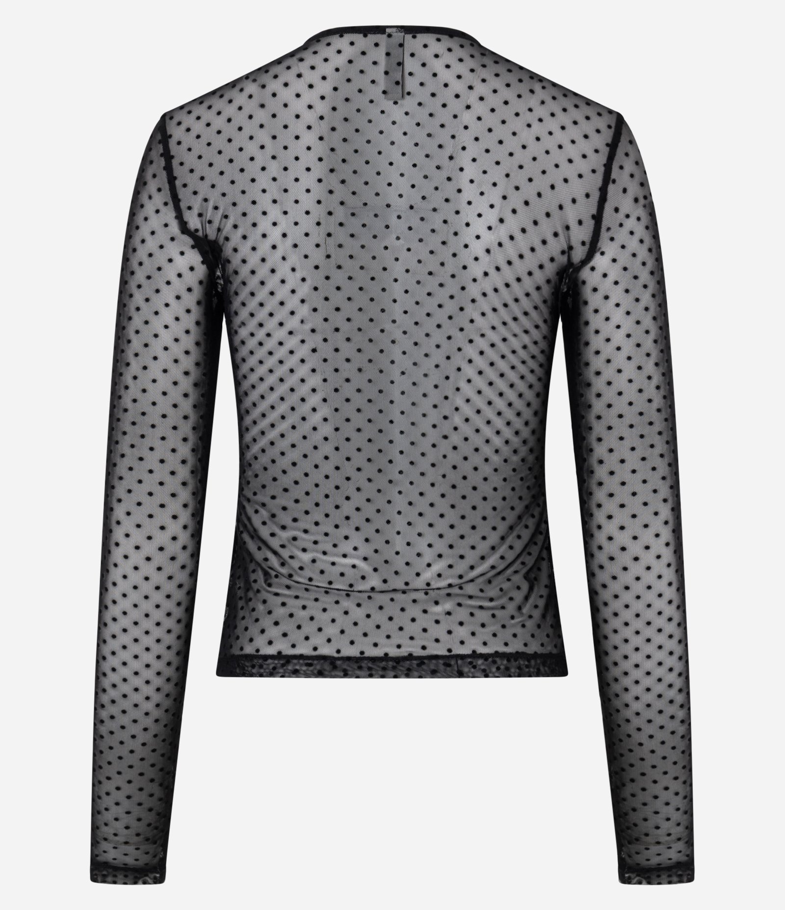 Blusa em Tule Transparente com Poás Preto 7