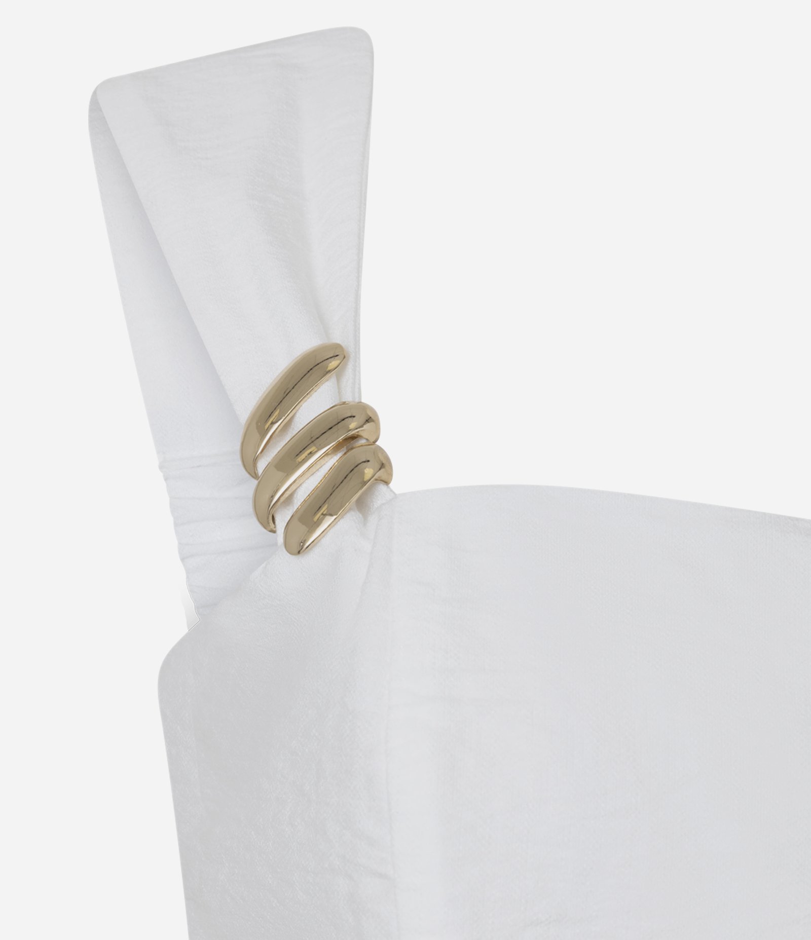 Blusa Peplum em Viscose com Aviamento na Alça e Transpasse Branco 6