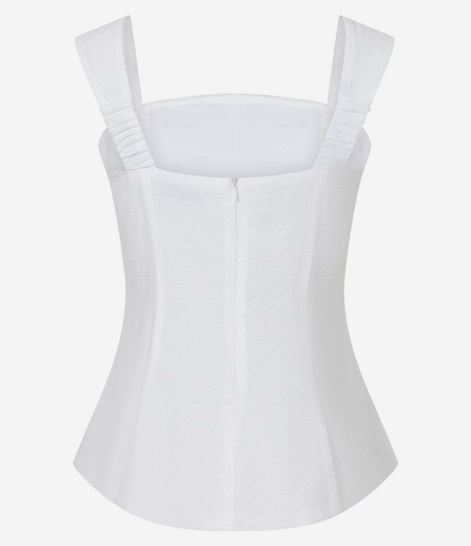 Blusa Peplum em Viscose com Aviamento na Alça e Transpasse Branco 7