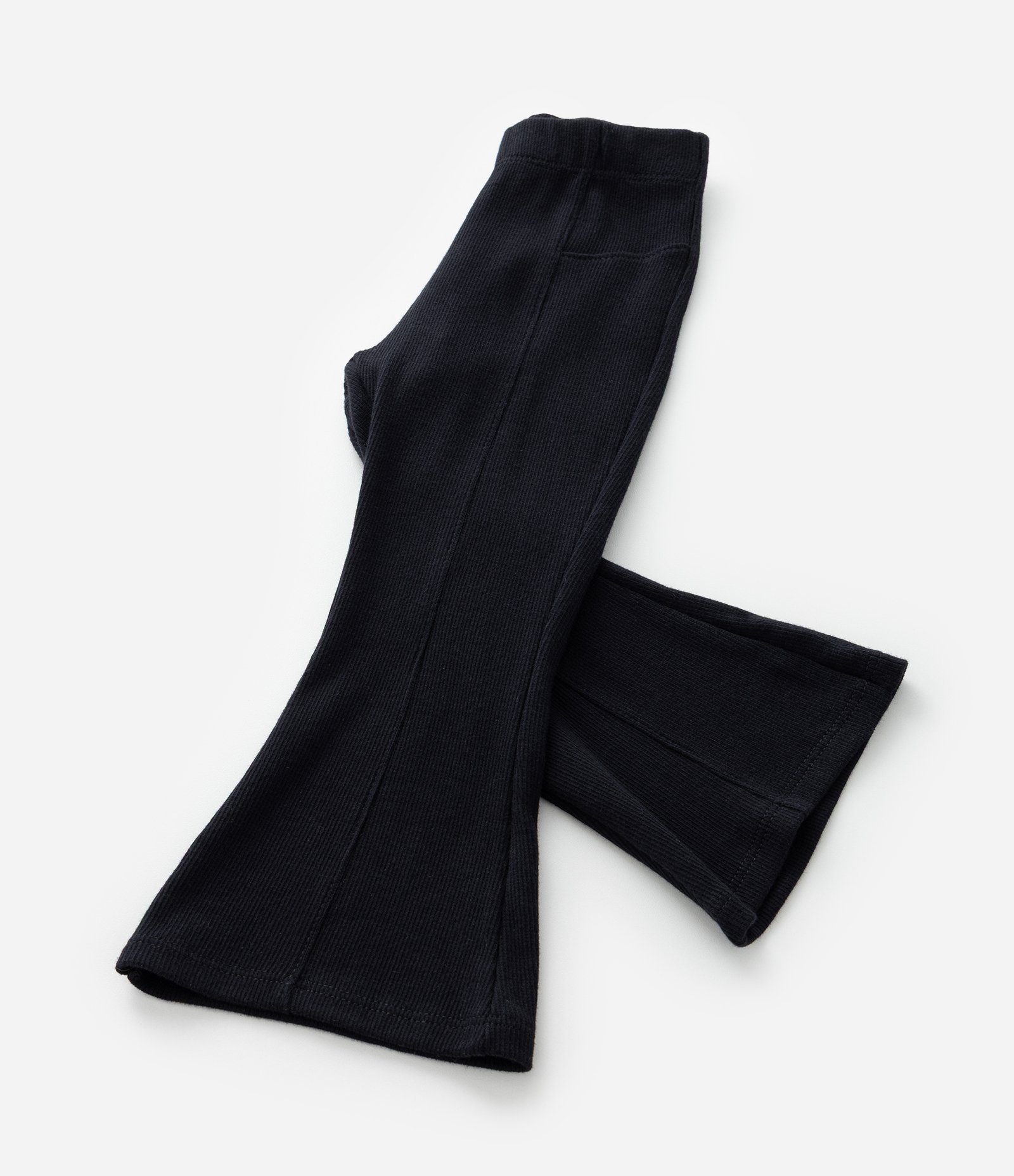 Calça Flare Infantil em Ribana com Recortes - Tam 1 a 6 Anos Preto 5