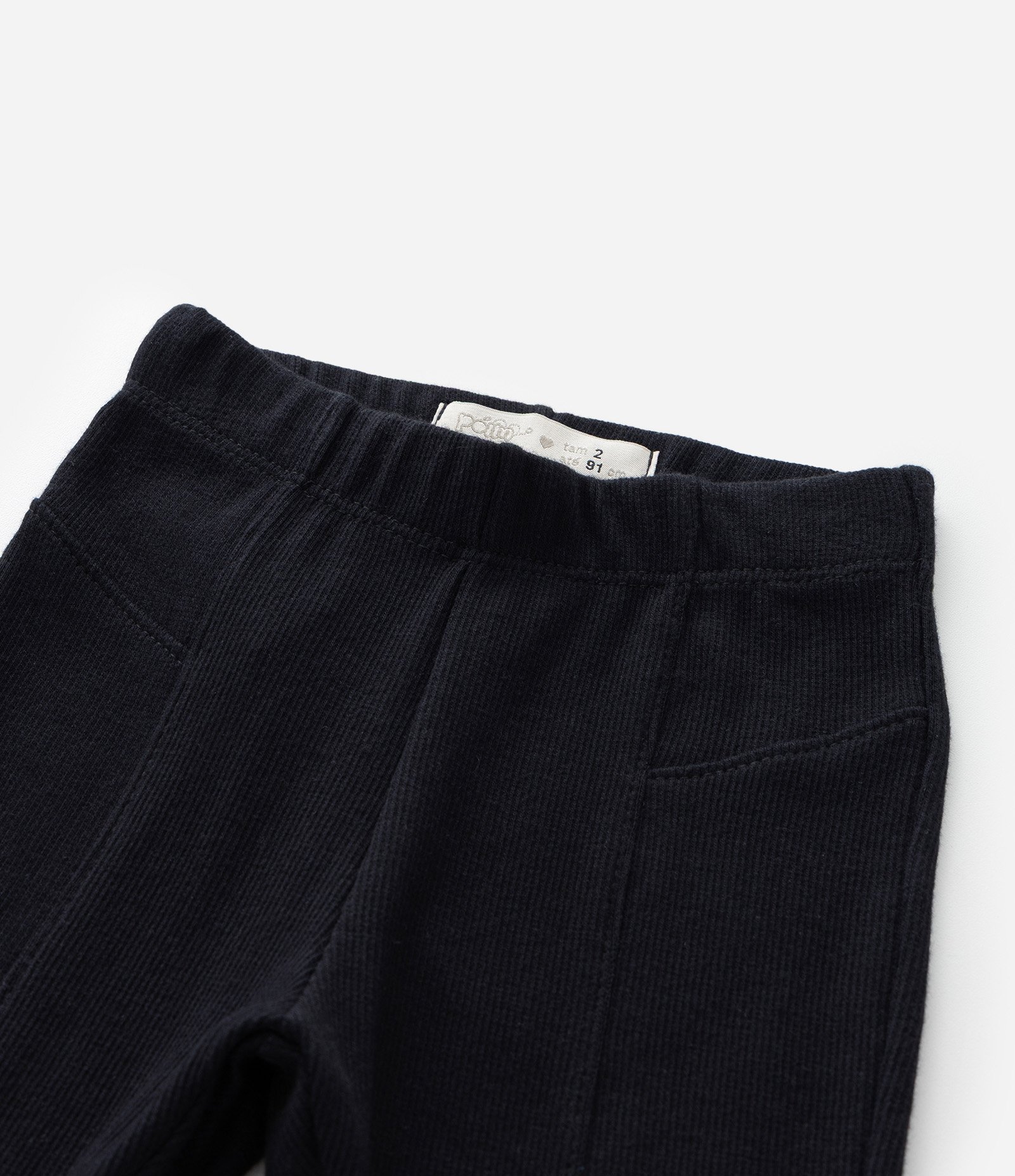 Calça Flare Infantil em Ribana com Recortes - Tam 1 a 6 Anos Preto 6