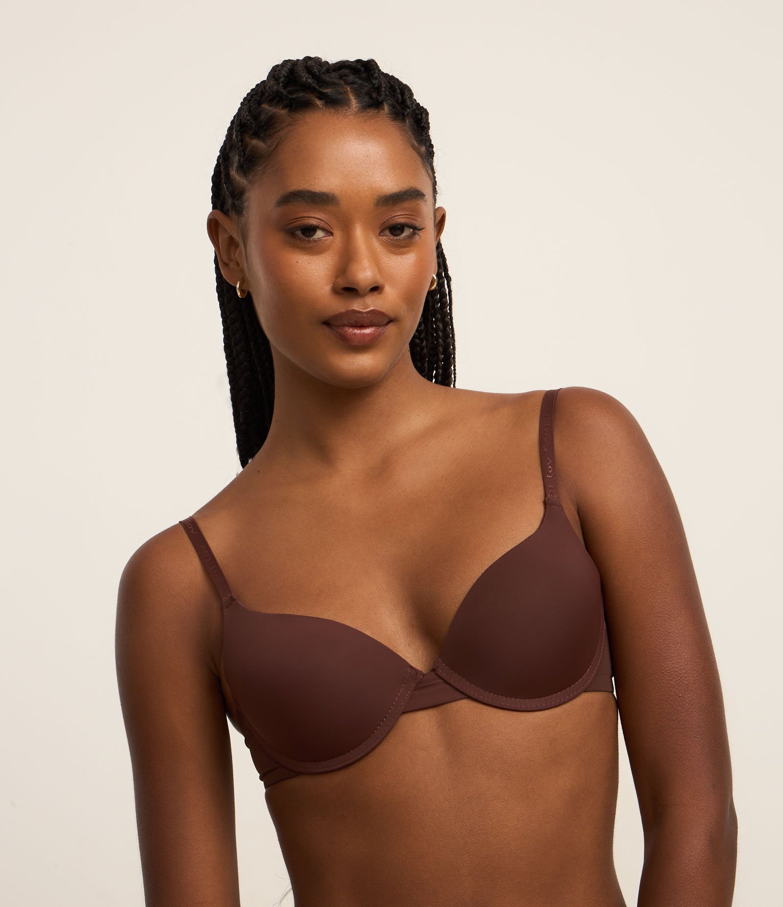 Sutiã Push Up em Microfibra Básico Marrom 1