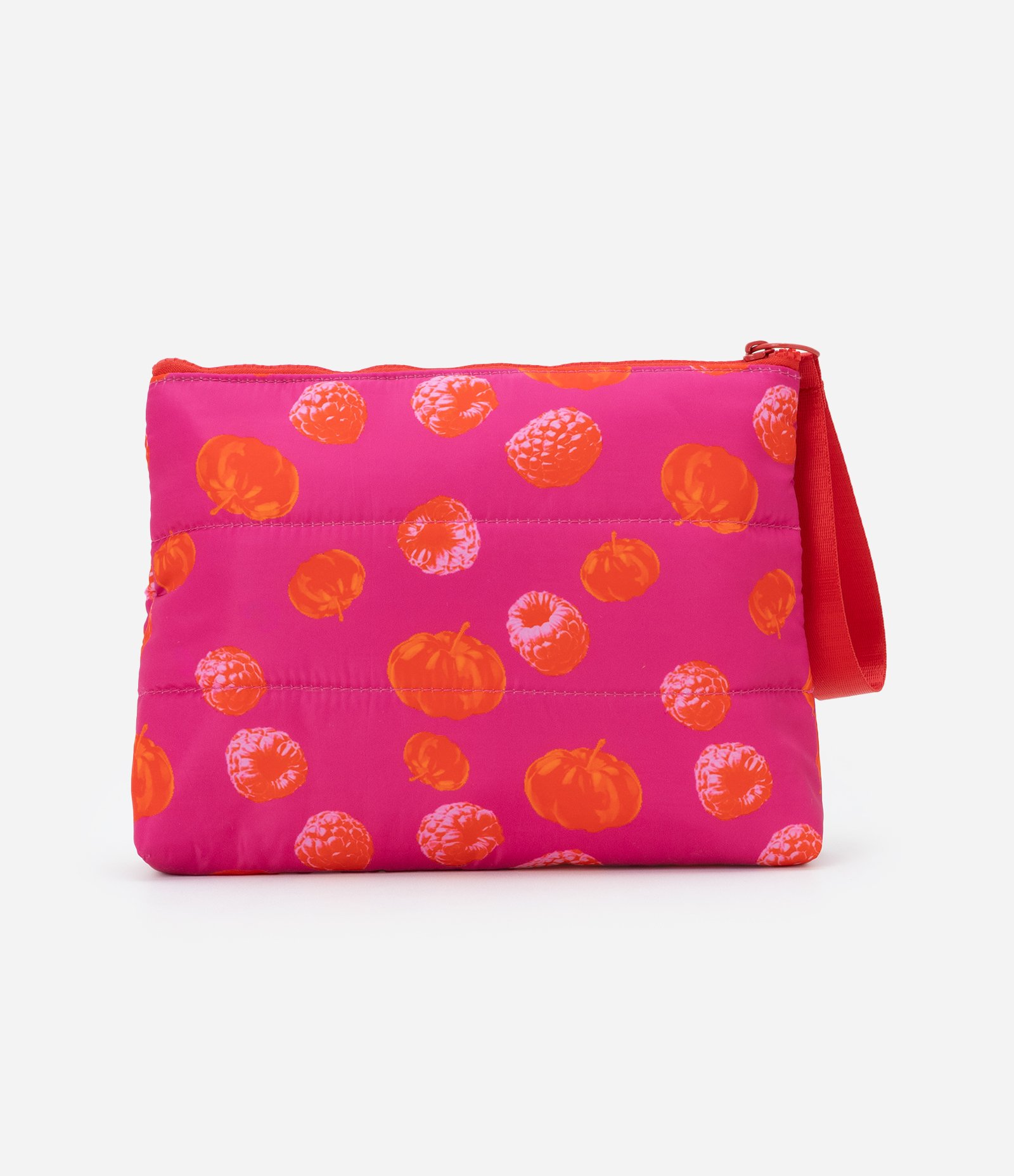 Nécessaire Trapézio com Estampa de Frutinhas Rosa 3