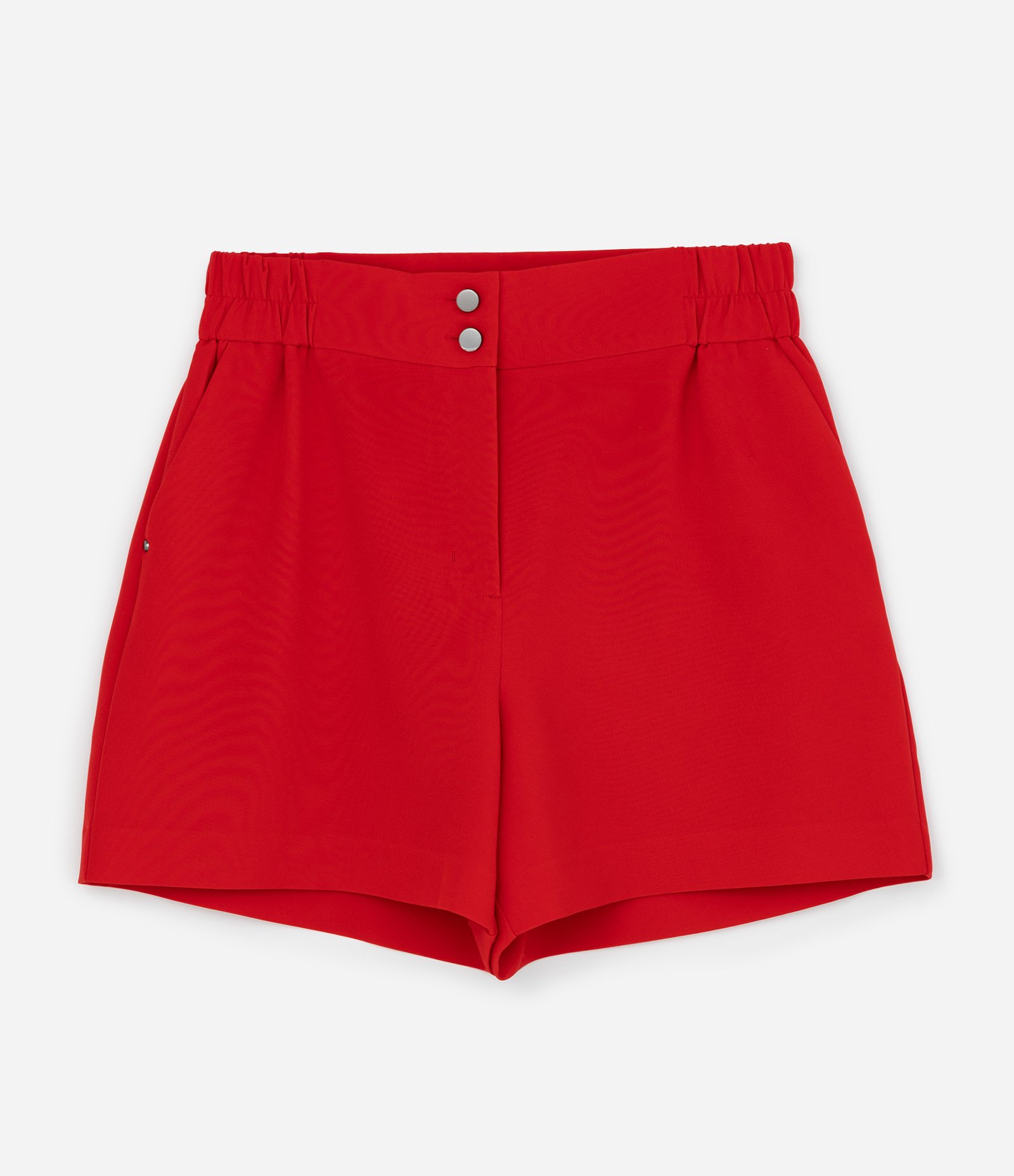 Short Alfaiataria com Elástico e Dois Botões no Cós Curve & Plus Size Vermelho 1