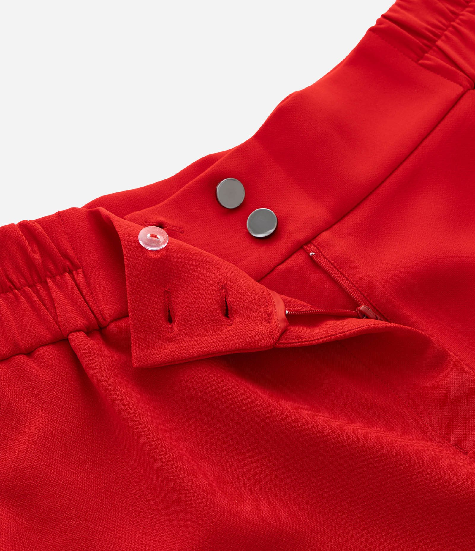 Short Alfaiataria com Elástico e Dois Botões no Cós Curve & Plus Size Vermelho 4