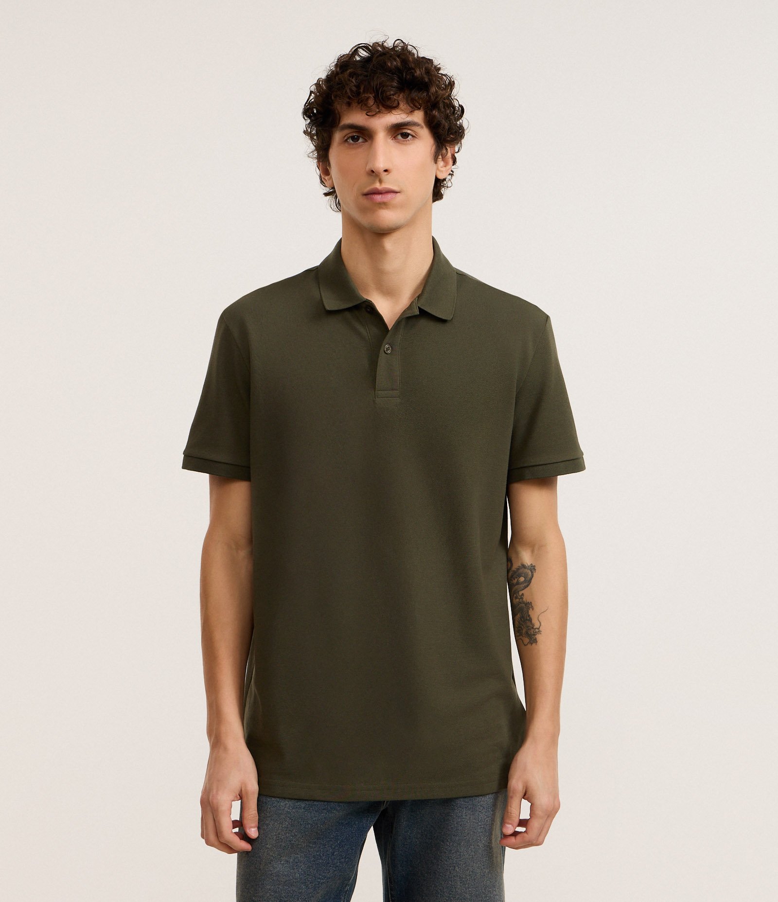 Camisa Polo Comfort em Algodão Peruano Verde 1