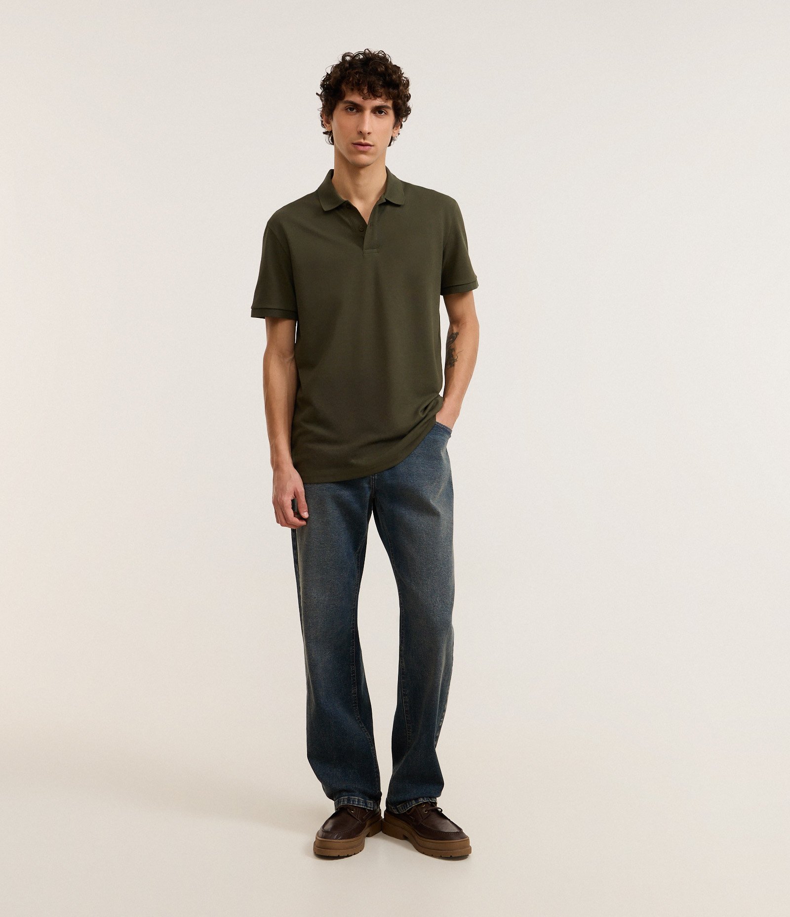 Camisa Polo Comfort em Algodão Peruano Verde 2