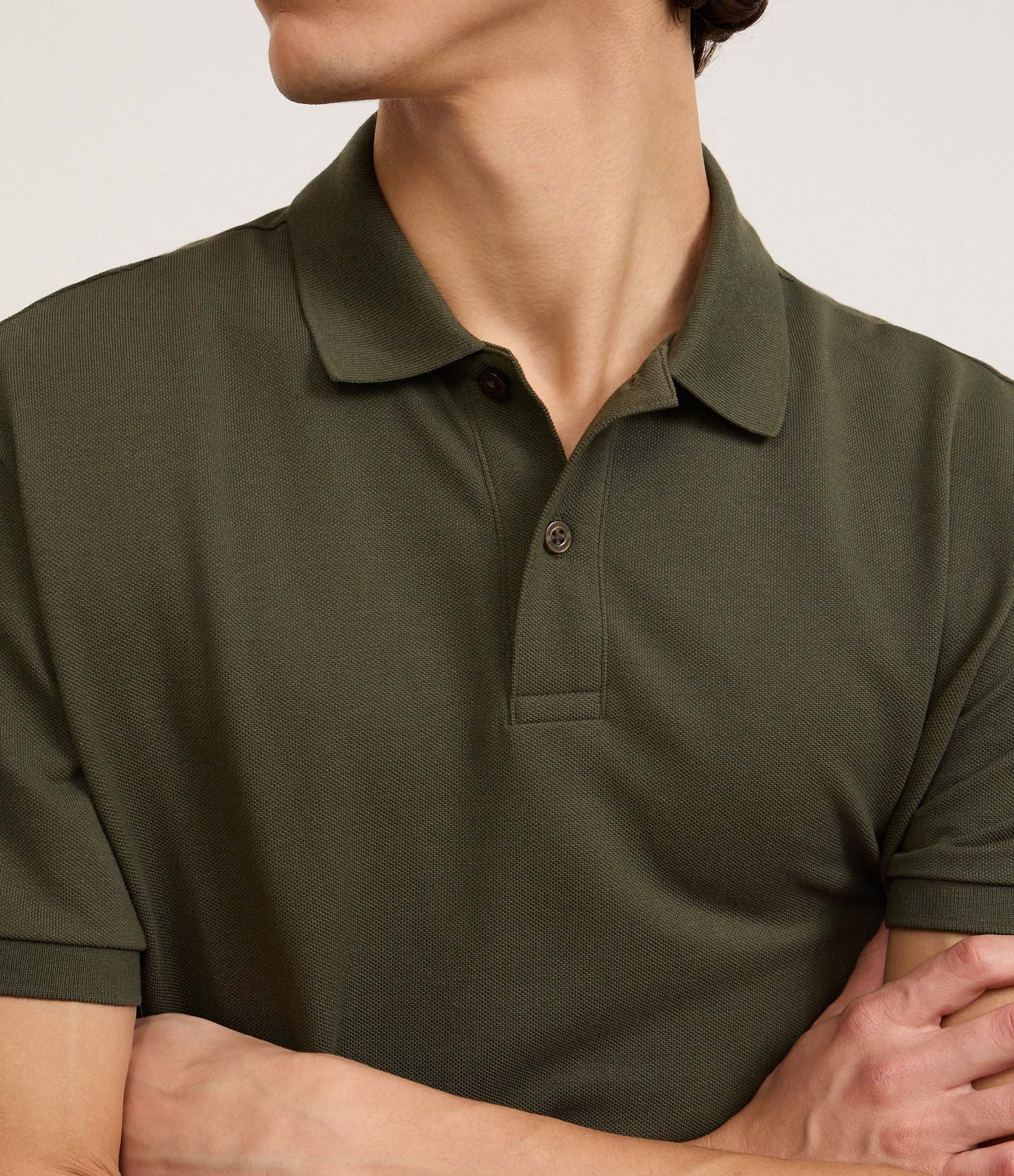 Camisa Polo Comfort em Algodão Peruano Verde 3
