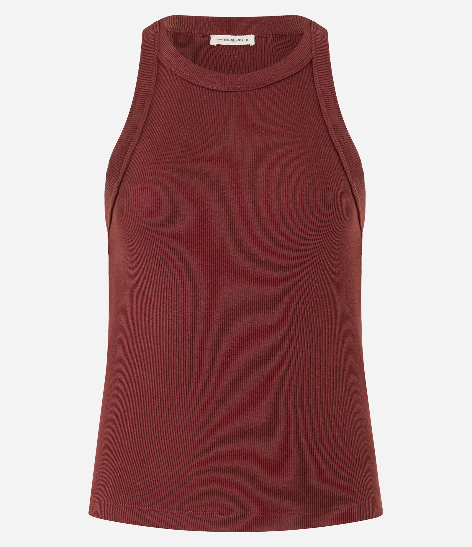 Blusa Básica Regular em Ribana de Algodão Bordô 5