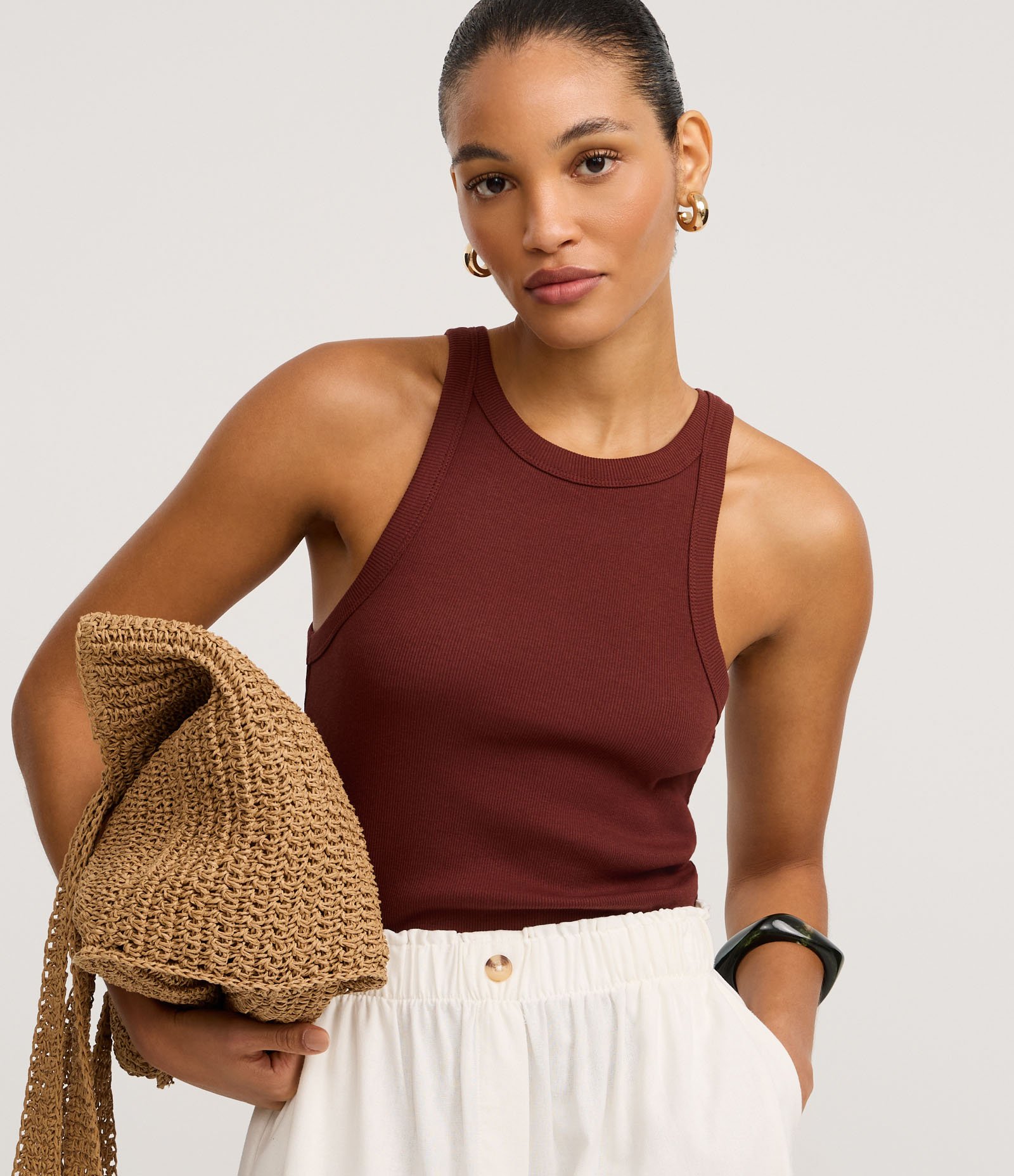 Blusa Básica Regular em Ribana de Algodão Bordô 1