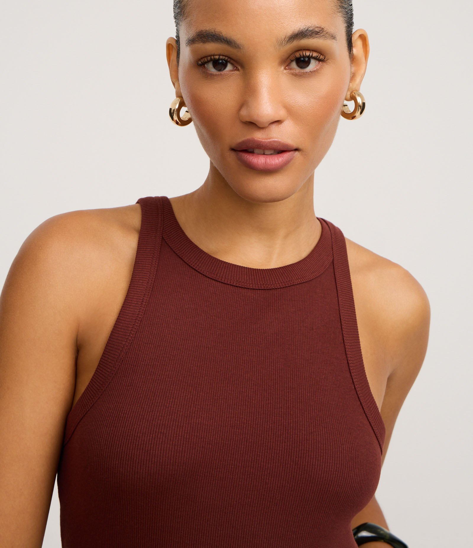 Blusa Básica Regular em Ribana de Algodão Bordô 3