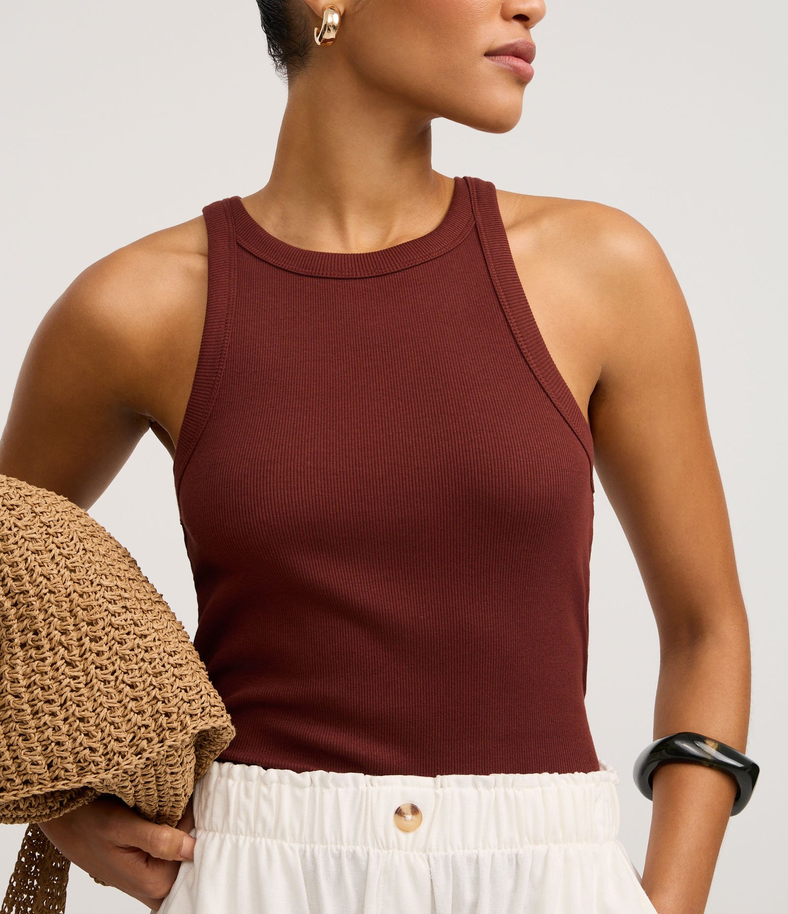 Blusa Básica Regular em Ribana de Algodão Bordô 4