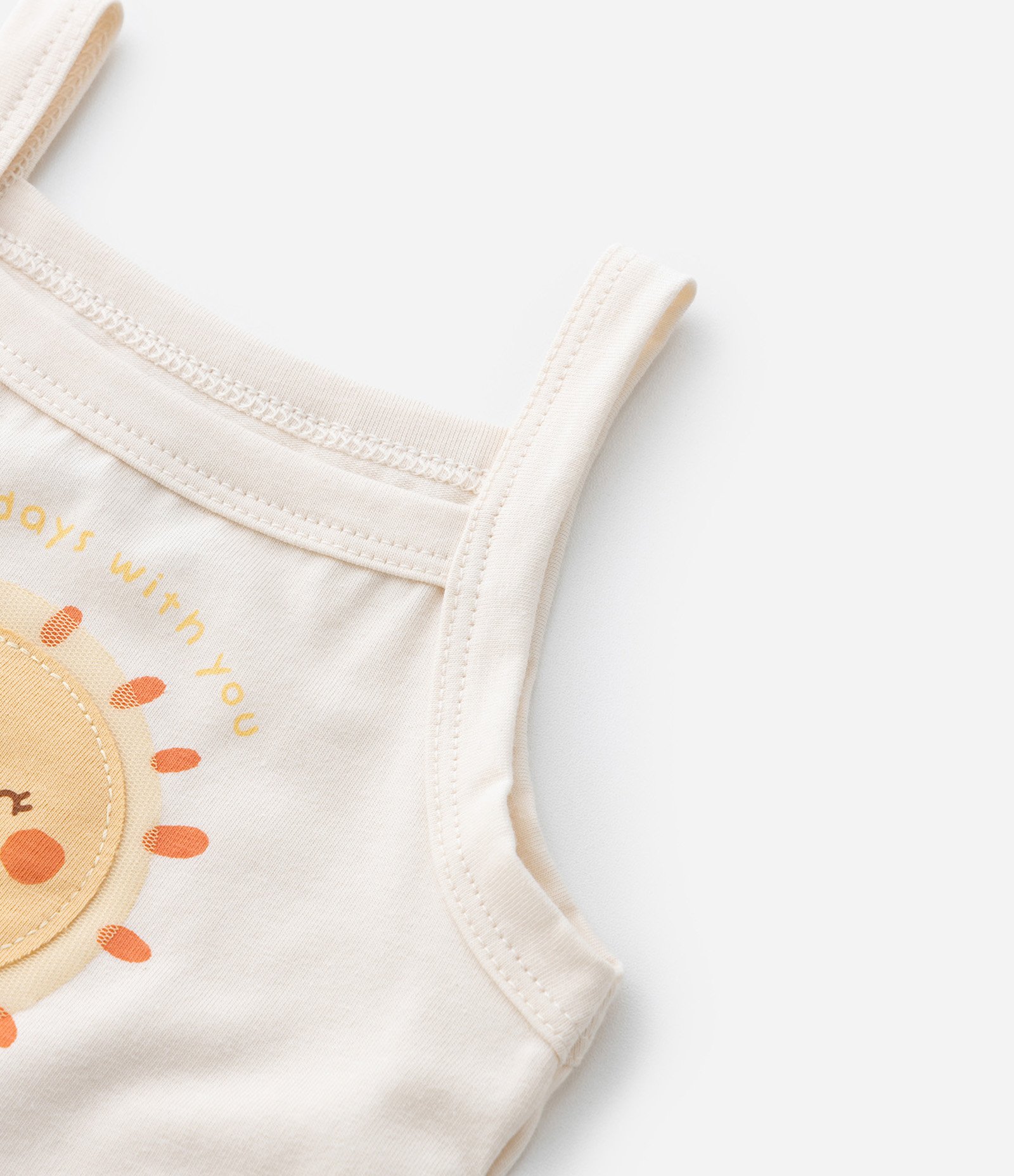 Conjunto Infantil com Estampa Solzinho e Flores - Tam 0 a 18 meses Bege 11