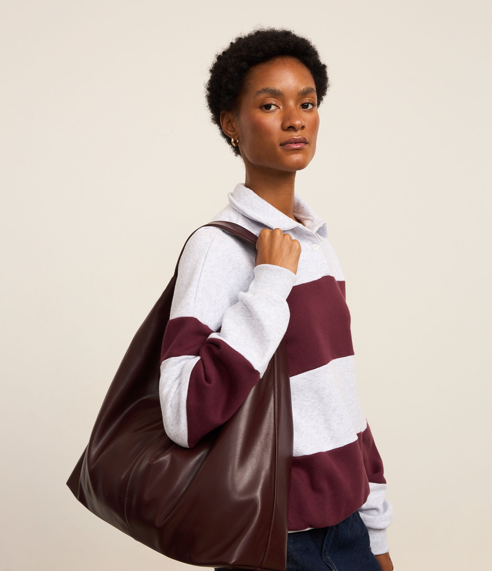 Bolsa Hobo Grande em Pu 1