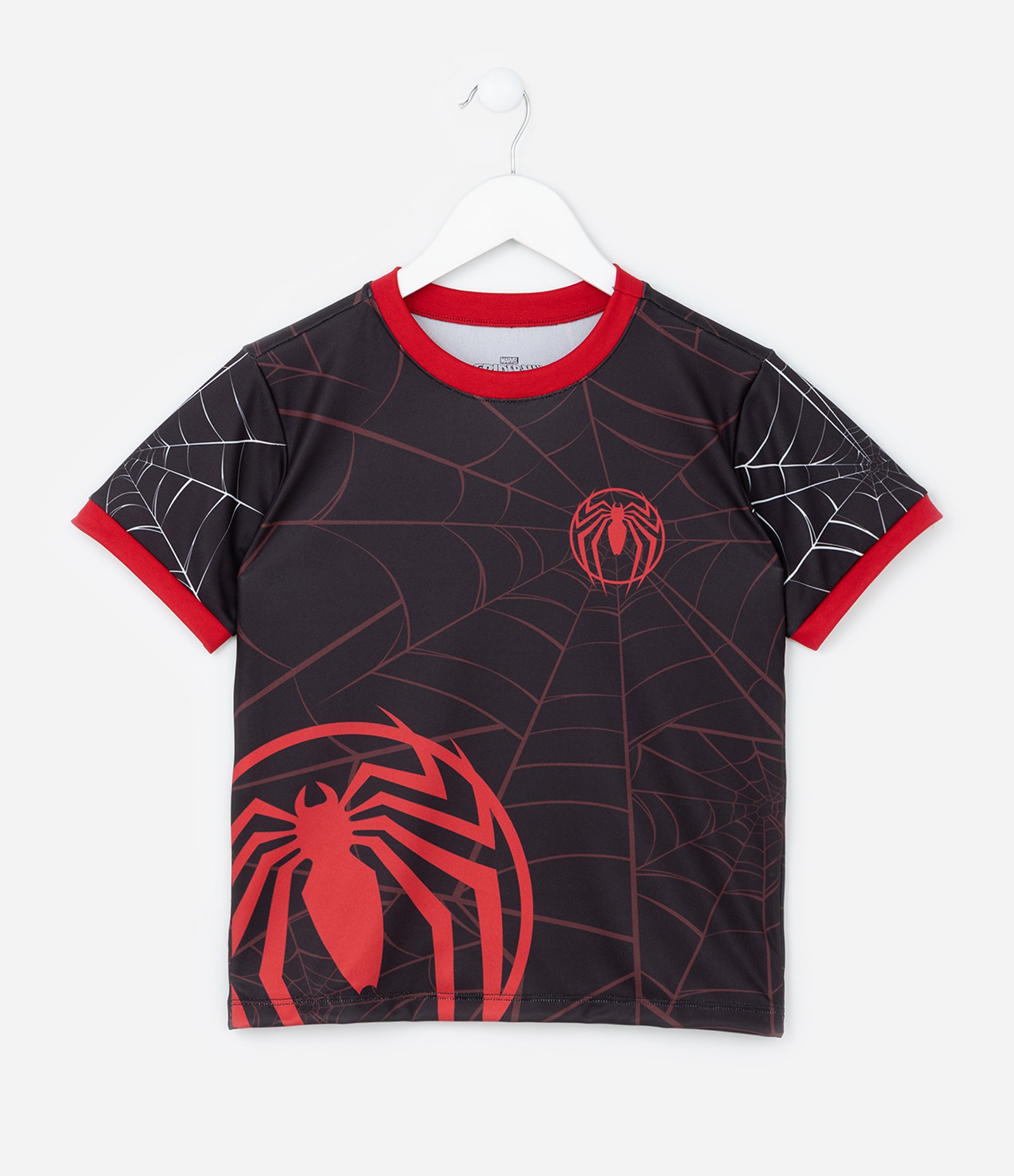Camiseta Esportiva Infantil com Estampa Homem-Aranha - Tam 4 a 10 Anos Preto 1