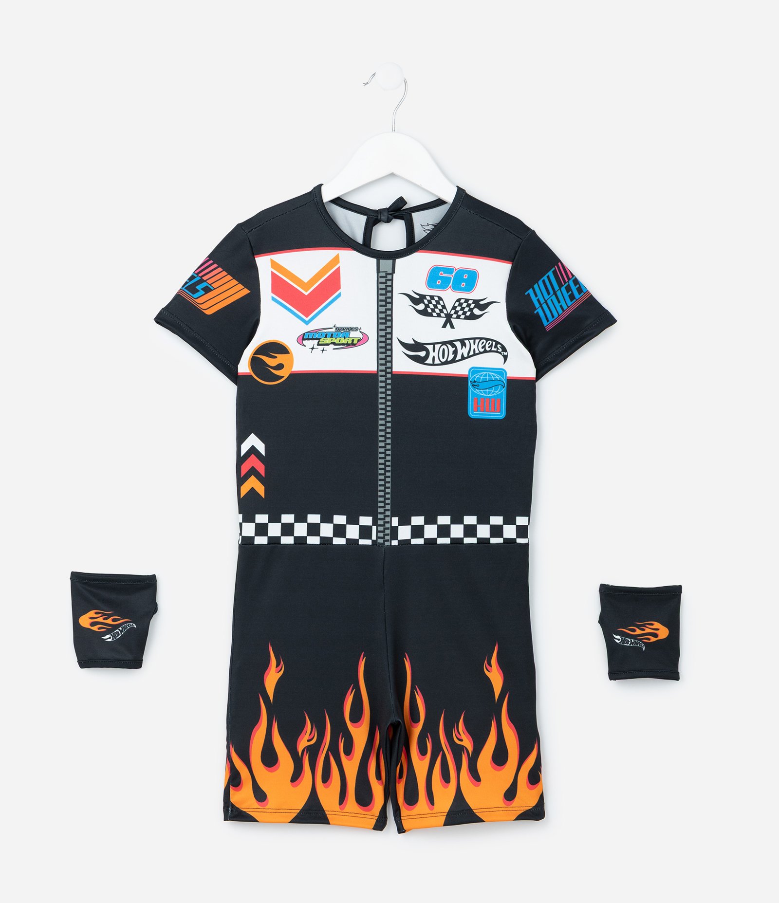 Macacão Infantil com Luva e Estampa Hot Wheels - Tam 3 a 8 Anos Preto 2