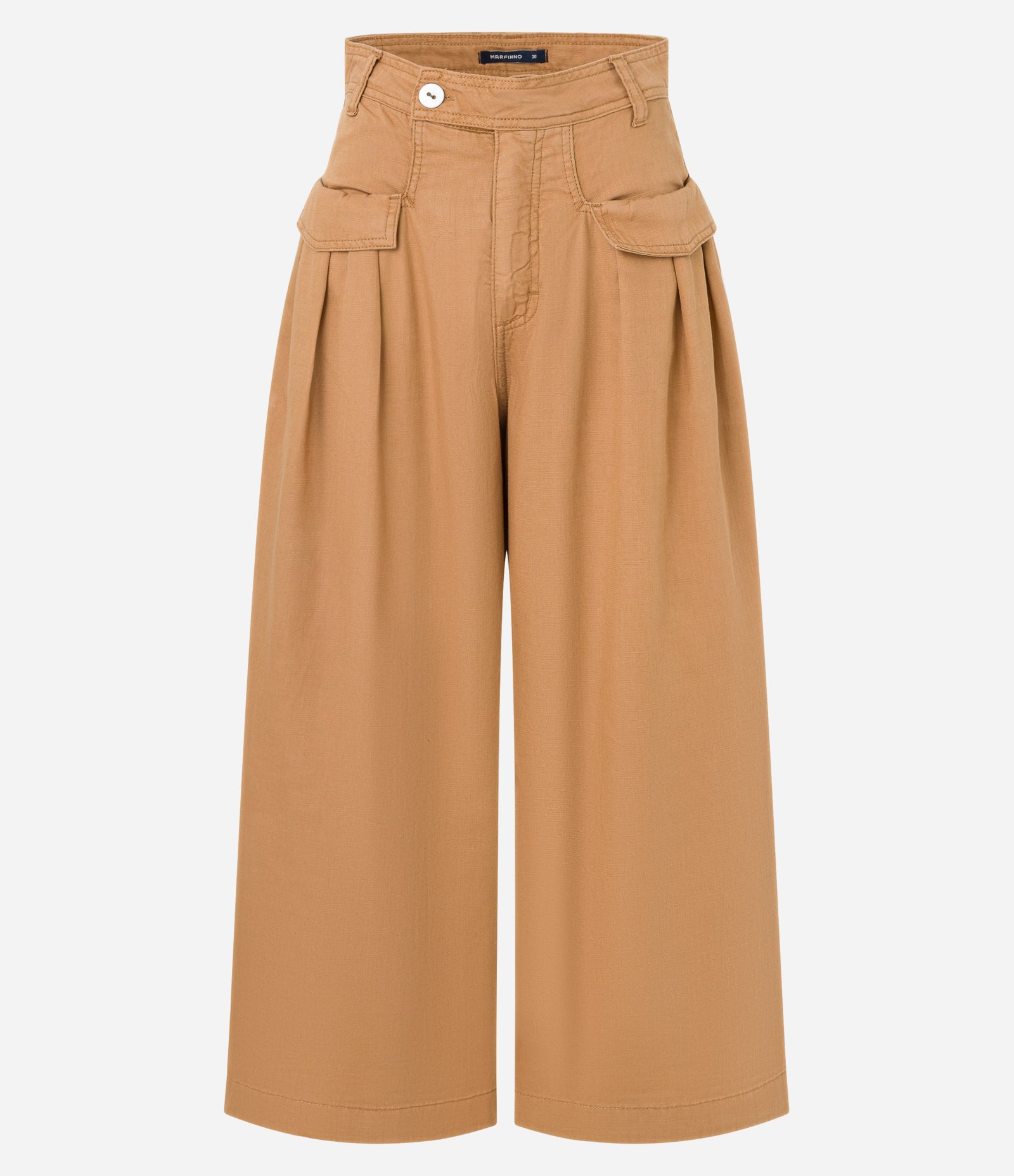 Calça Clochard em Sarja com Bolsos Amplos Marrom 5