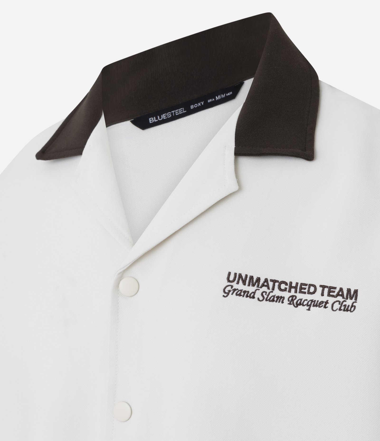 Camisa Boxy em Viscose com Letras Bordado Frente e Costas Branco 7