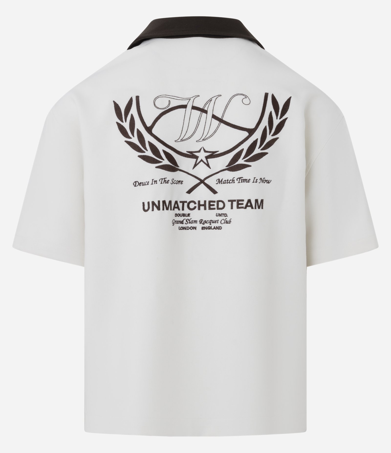 Camisa Boxy em Viscose com Letras Bordado Frente e Costas Branco 8