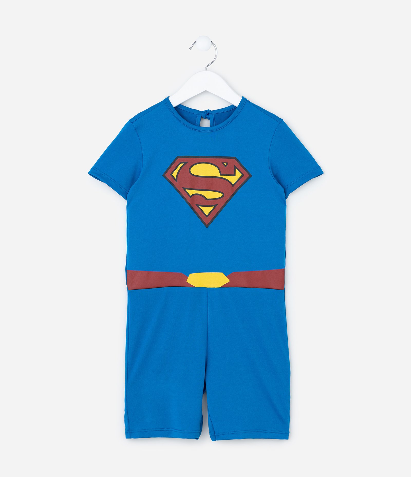Macacão Infantil com Estampa Super-Homem com Capa - Tam 3 a 8 Anos Azul/Vermelho 4